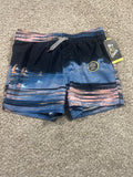 Art Class boys swim trunks size M 8 Husky navy blue pink sunset stripe