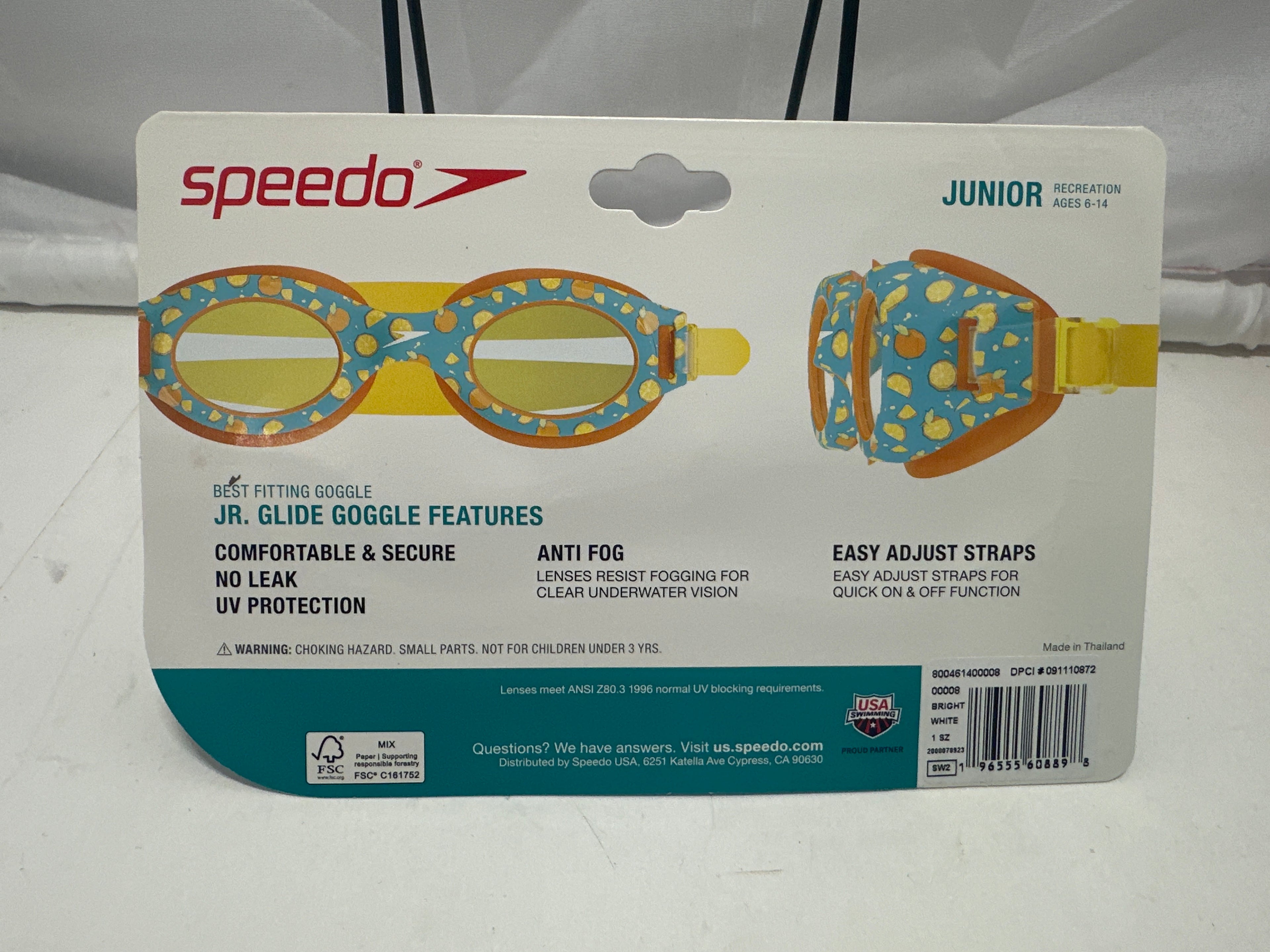 Speedo Jr. Glide Print Swim Goggles Purple Star Pattern with Tinted Lenses