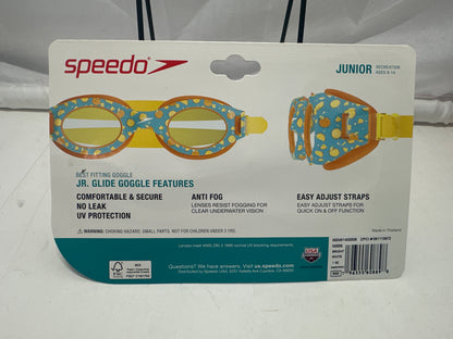 Speedo Jr. Glide Print Swim Goggles Purple Star Pattern with Tinted Lenses