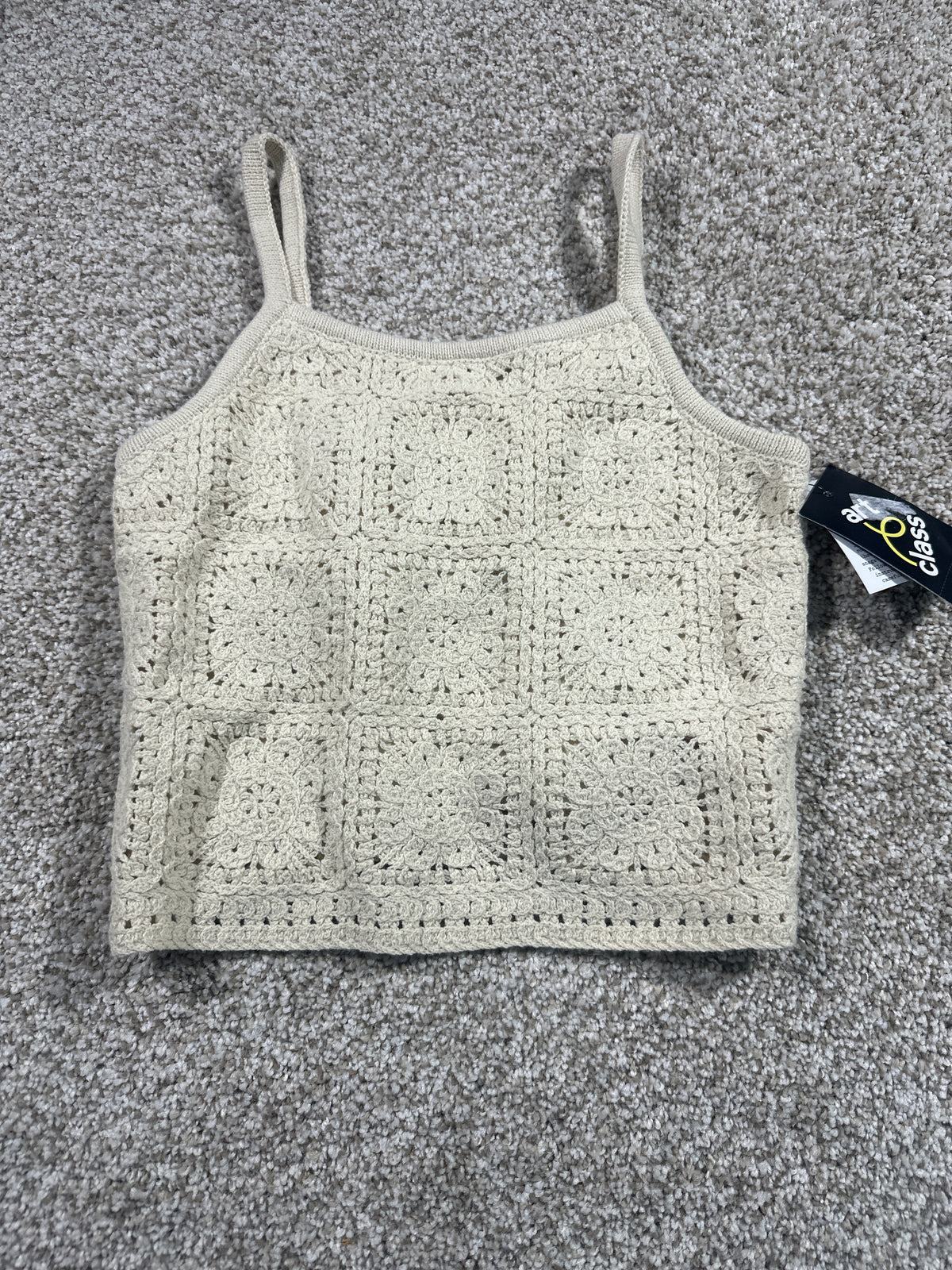 Art Class girls quiet cream sweater tank top, size M 7/8