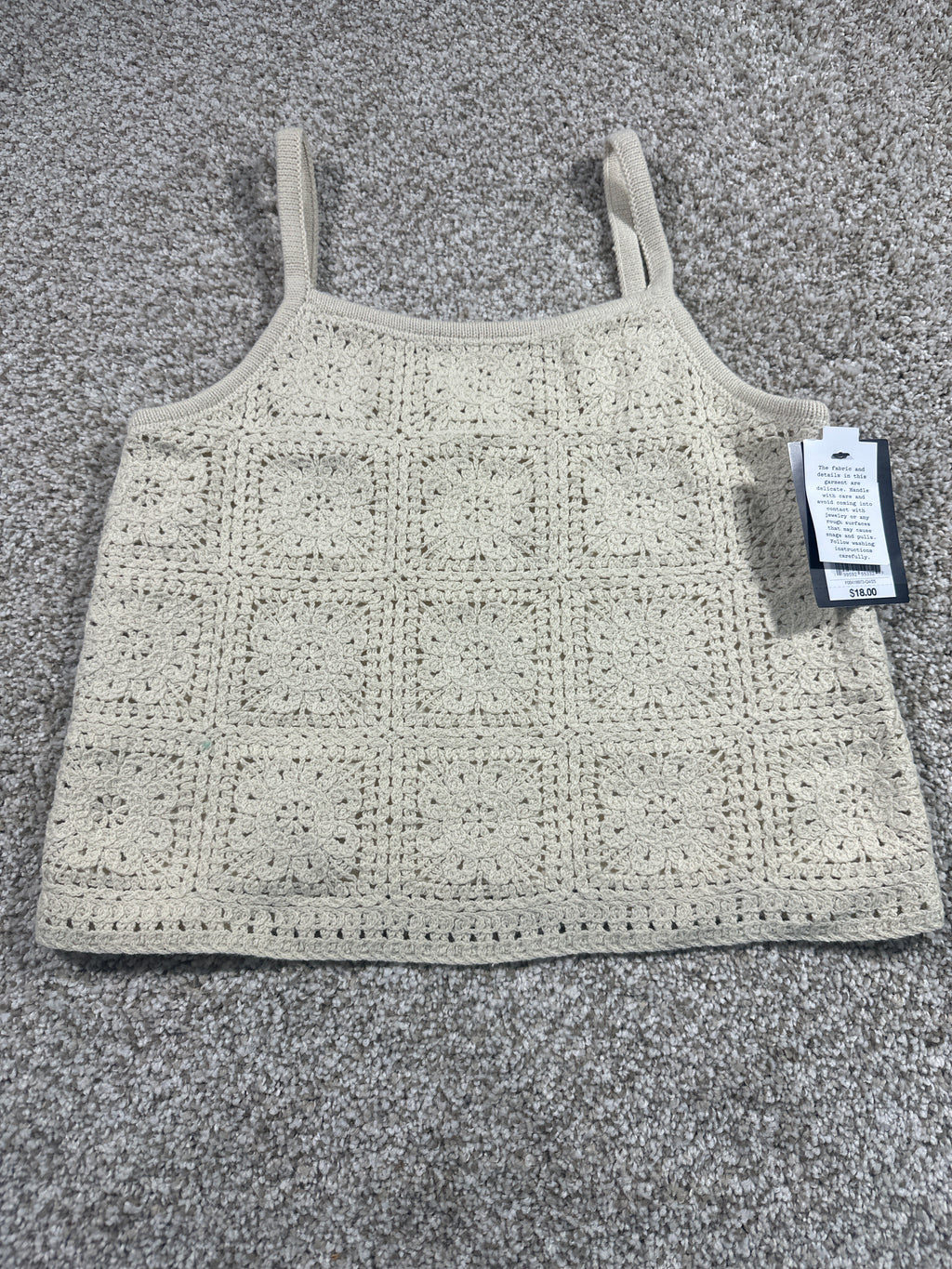 Art Class girls quiet cream sweater tank top, size L 10/12
