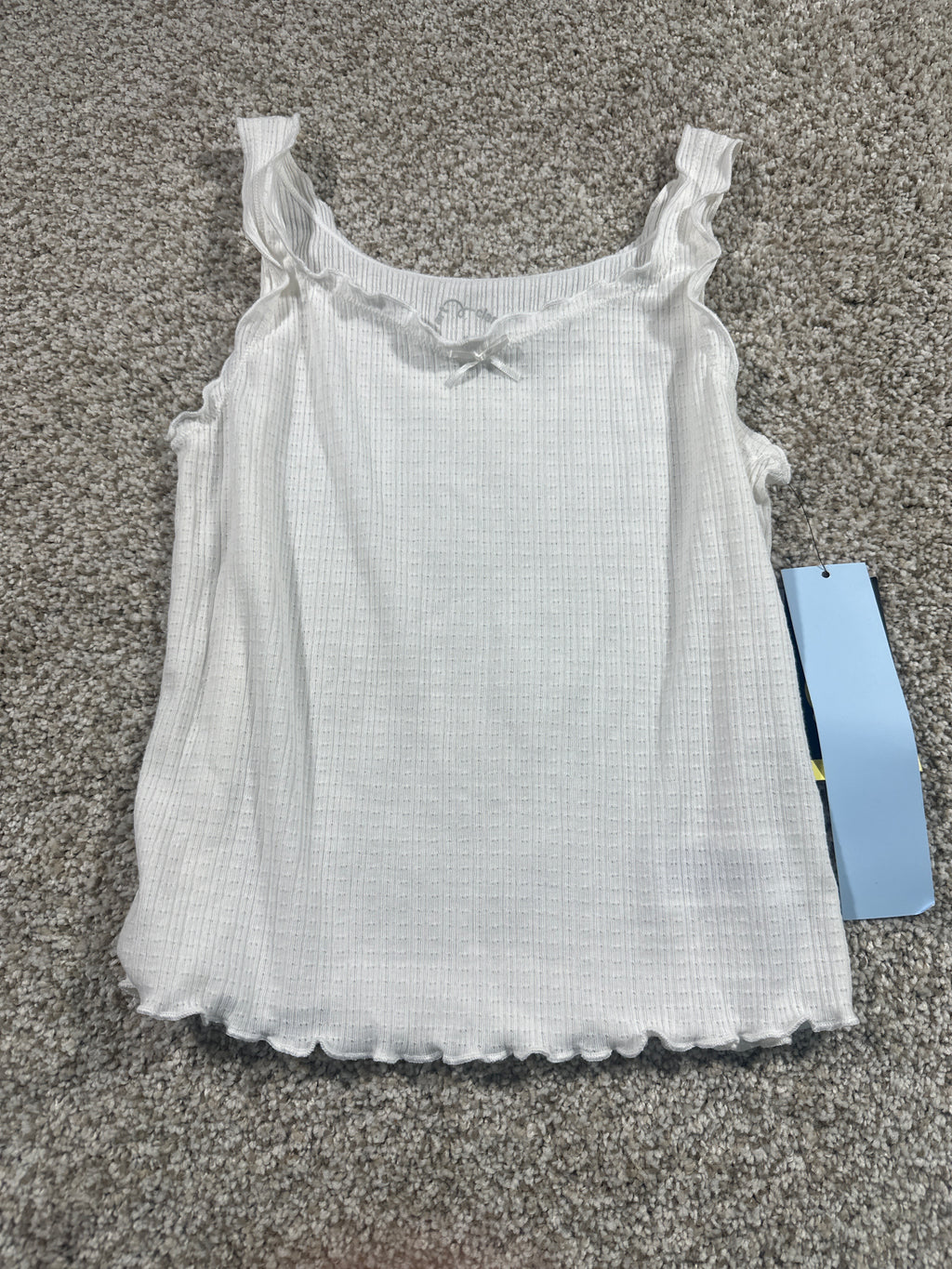 Art Class girls white knit cami pajama top, size M 8