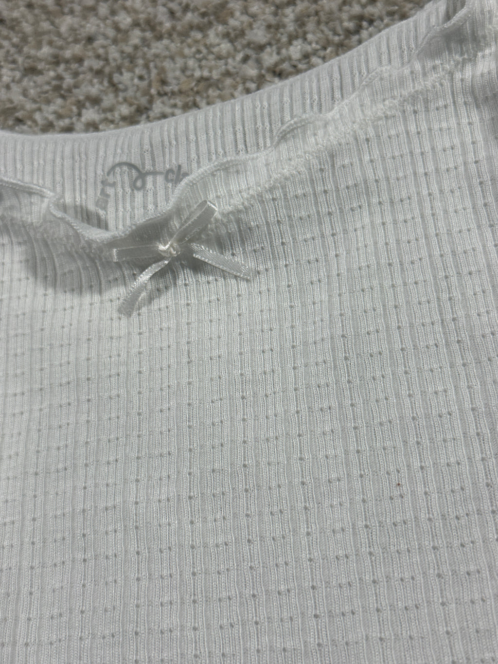 Art Class girls white knit cami pajama top, size M 8