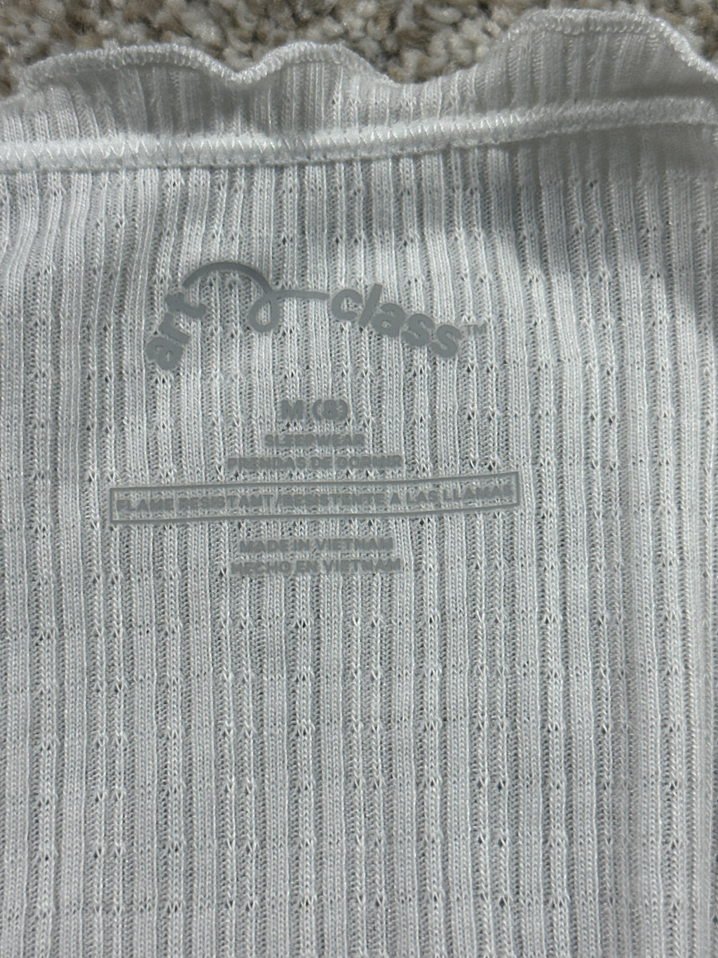 Art Class girls white knit cami pajama top, size M 8