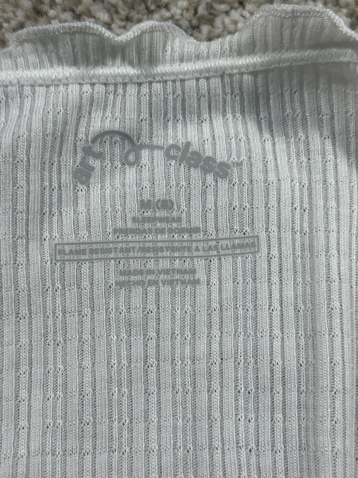 Art Class girls white knit cami pajama top, size M 8