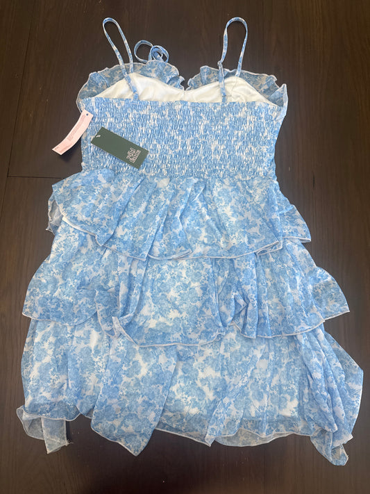 Wild Fable Blue Floral Tiered Ruffle Mini Dress