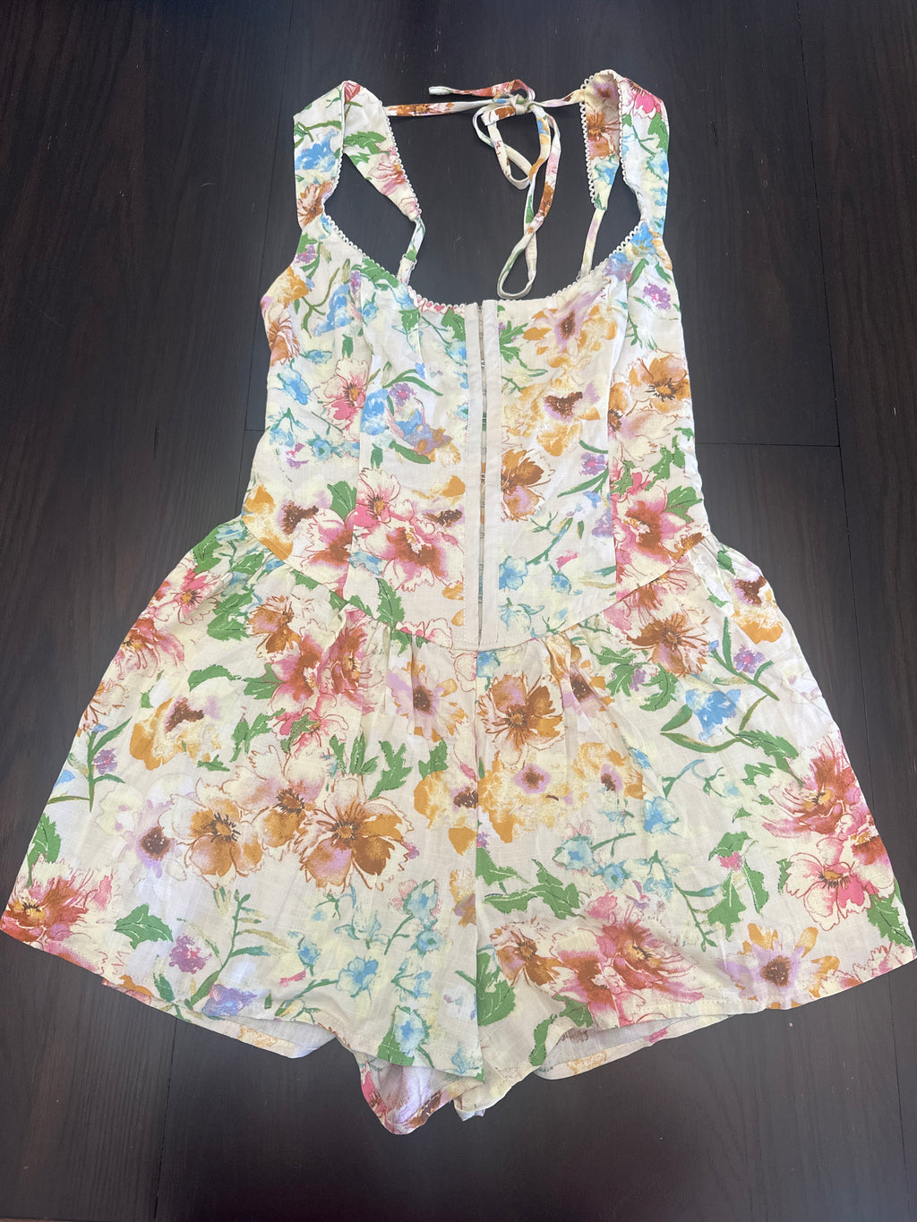 Women’s Hook and Eye Romper Light Yellow