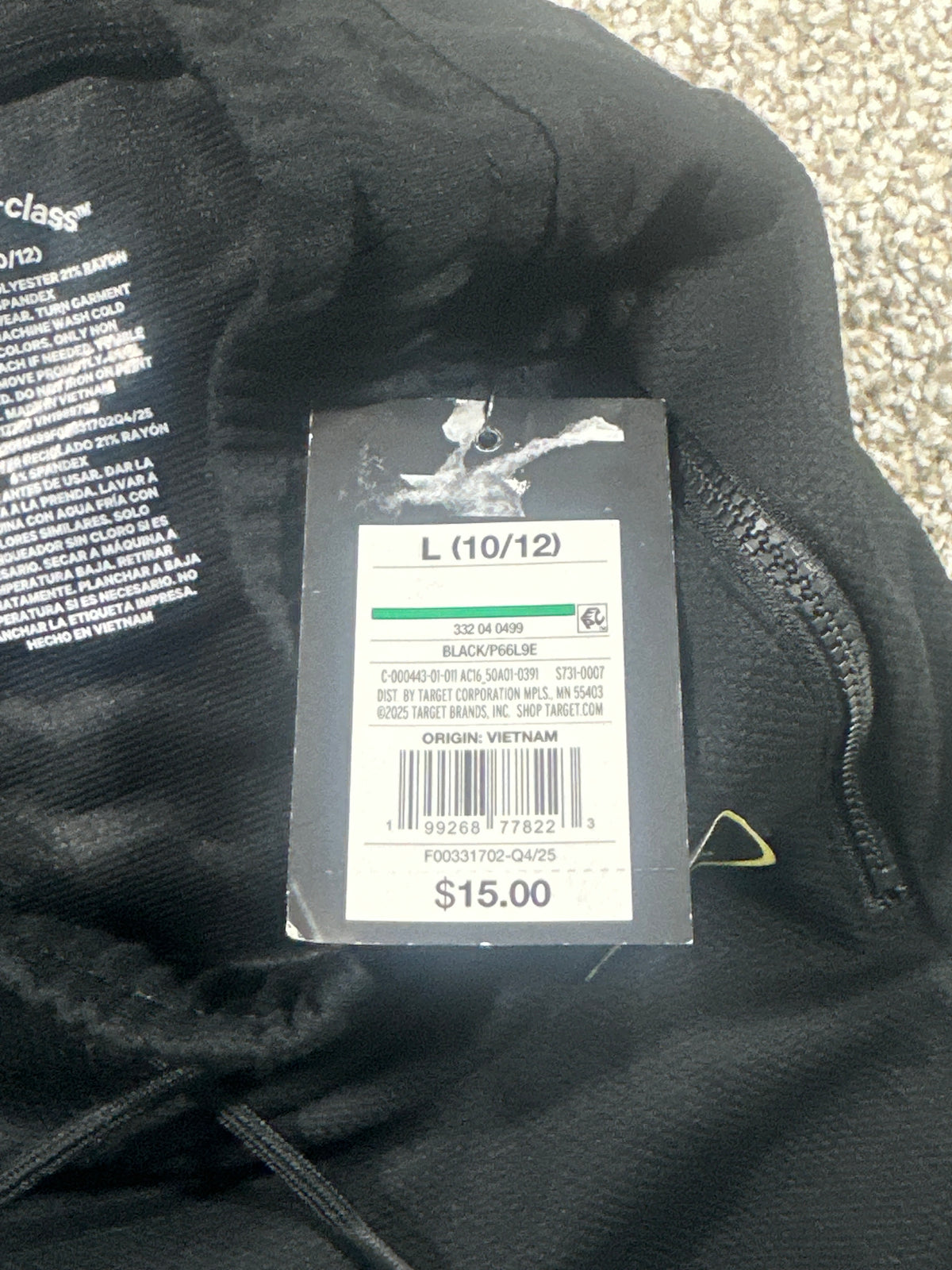 Art Class boys black textured knit pull-on shorts, size L 10/12