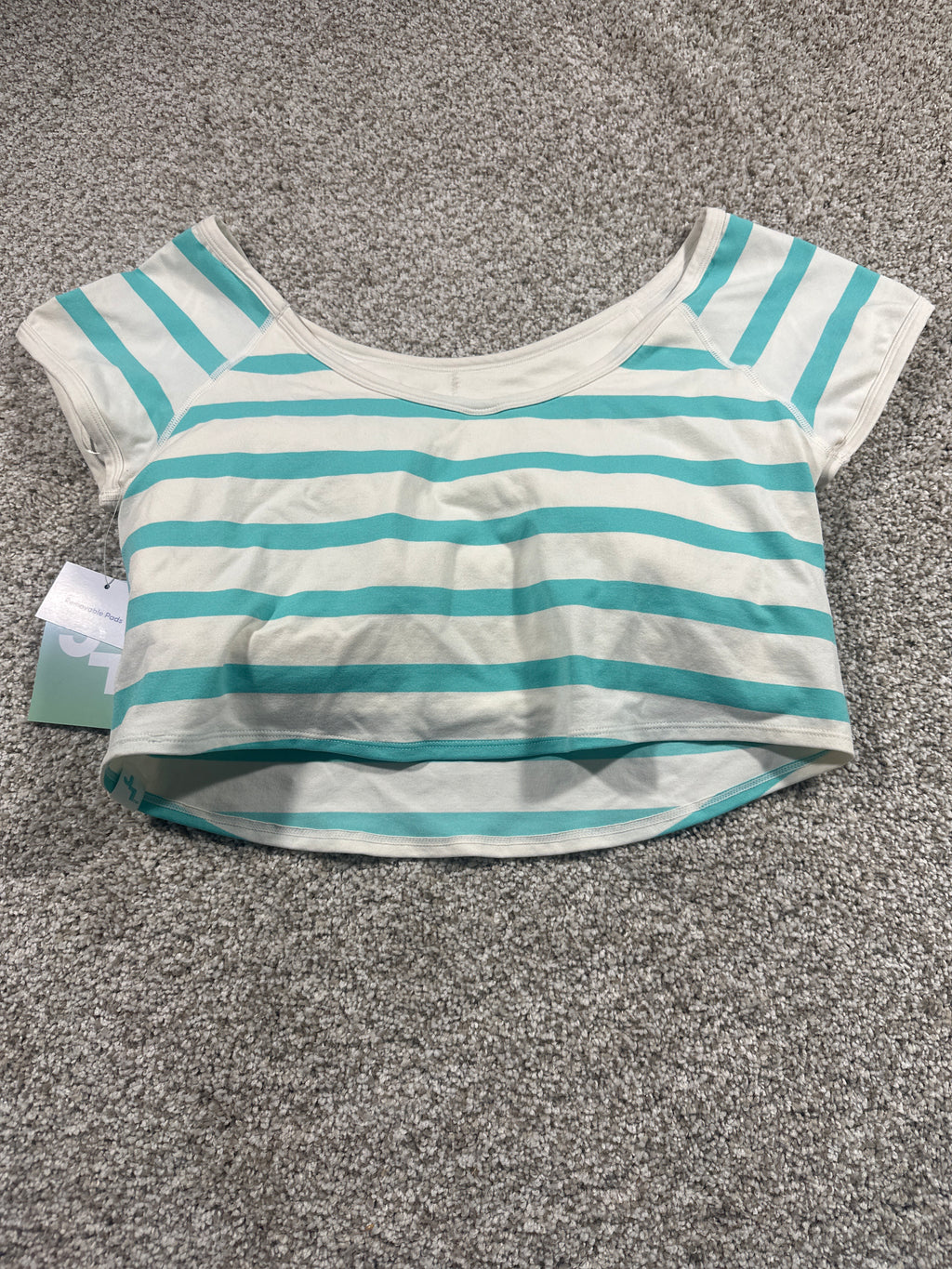JoyLab women's turquoise striped crop top with original tags