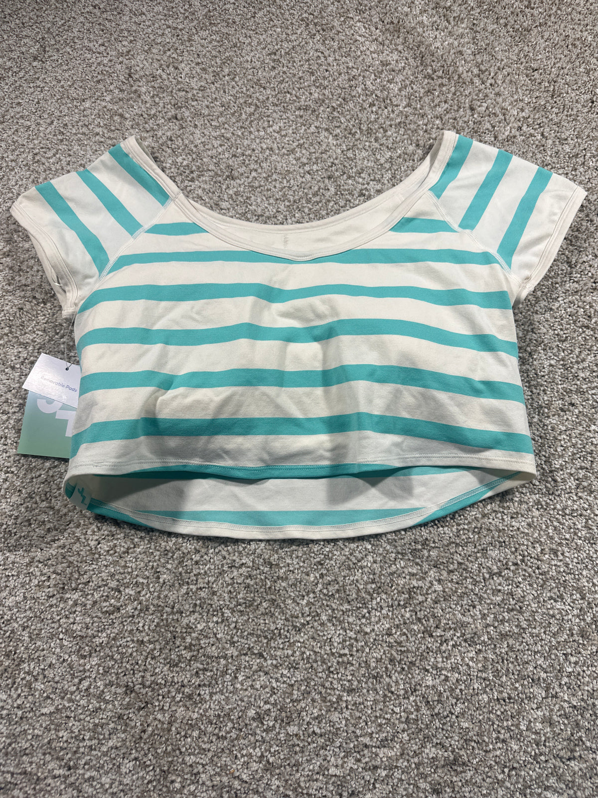 JoyLab women's turquoise striped crop top with original tags