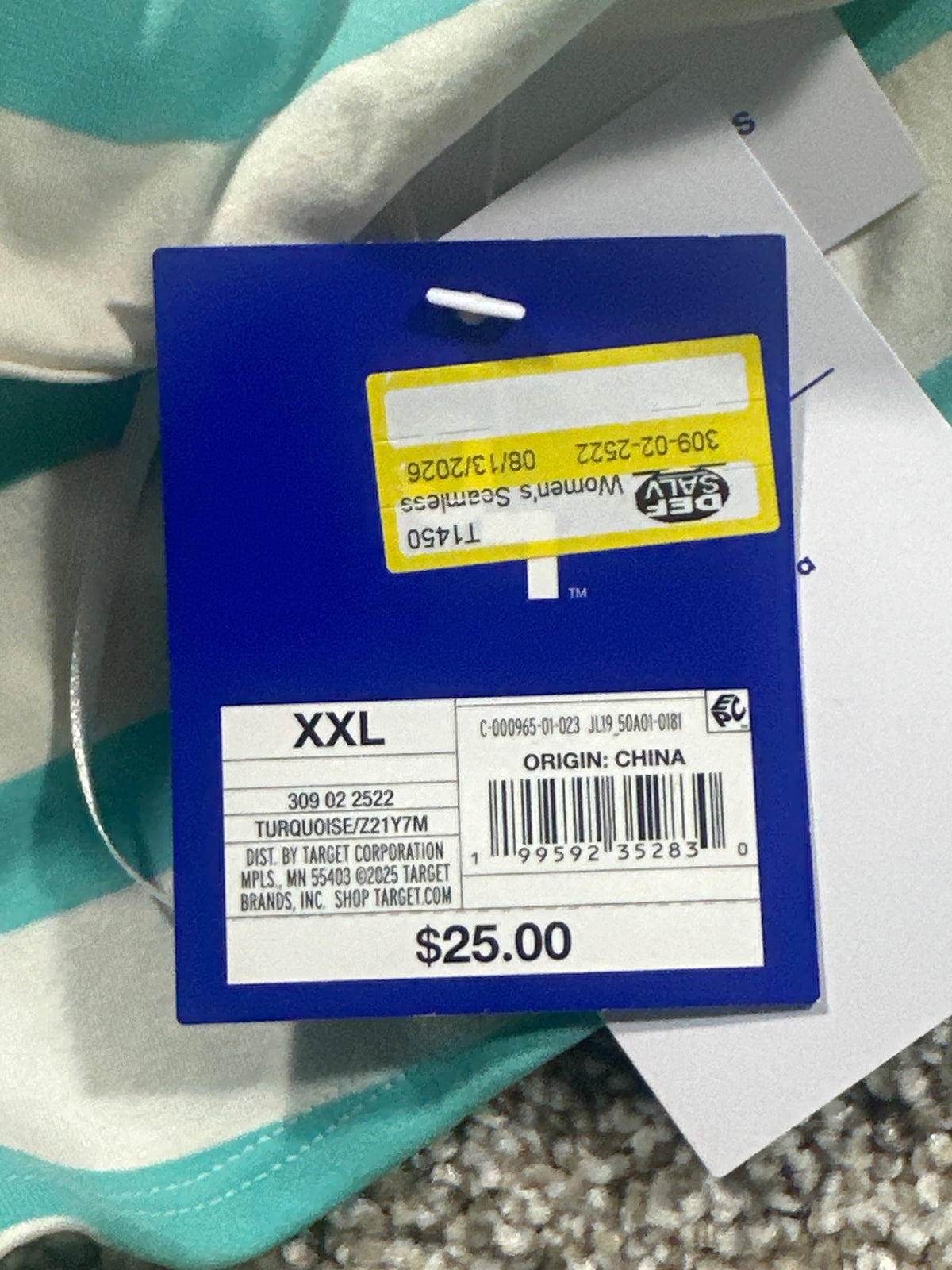 JoyLab retail tag showing size XXL and UPC 199592352830