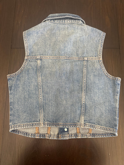 Wild Fable Sleeveless Denim Vest – Classic Button Front Jean Vest