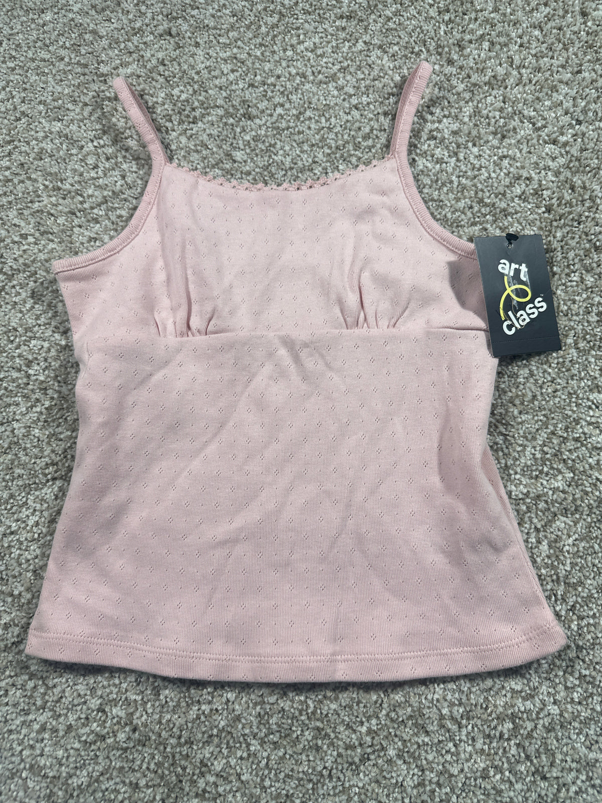 Art Class girls pink pointelle tank top photo 1