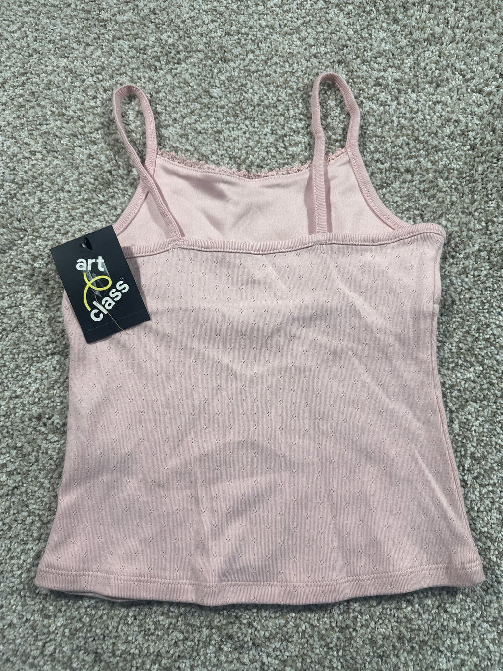 Art Class girls pink pointelle tank top photo 3