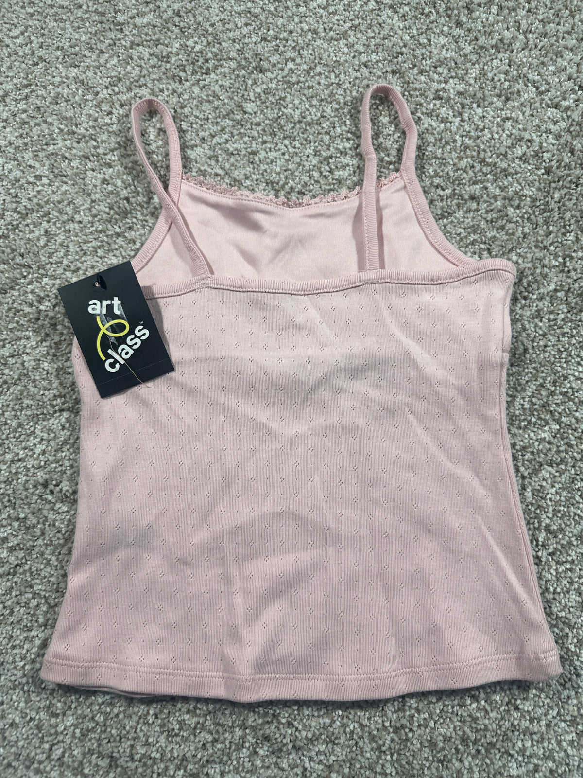 Art Class girls pink pointelle tank top photo 3