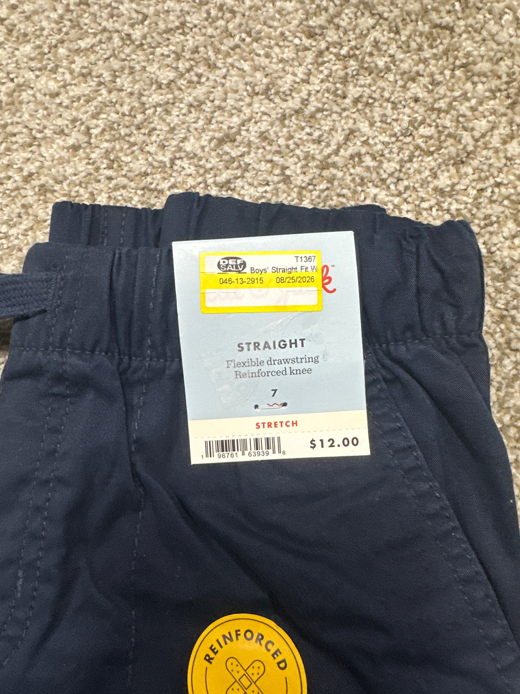 Cat & Jack boys navy straight fit pants size 7