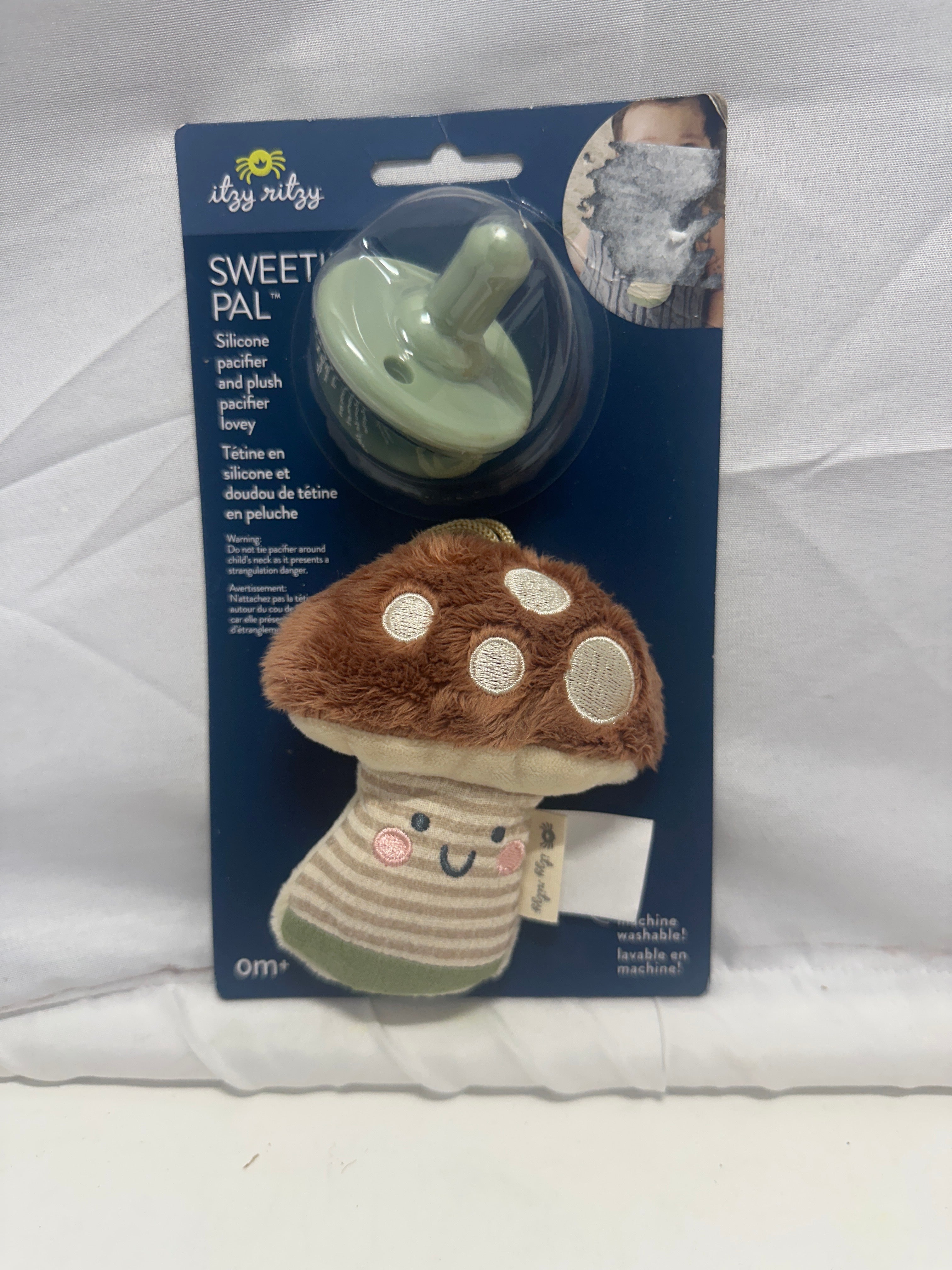 Itzy Ritzy Sweetie Pal Pacifier Mushroom Plush Lovey Silicone Soother Baby