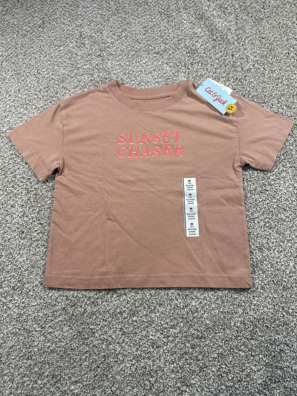 Cat & Jack girls Sunset Chaser relaxed T-shirt, size M 8