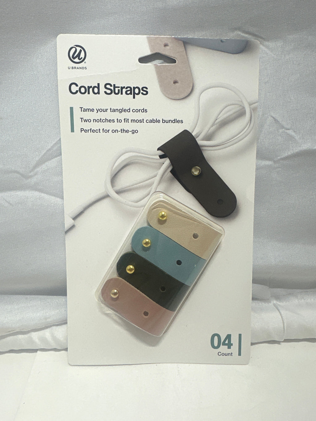 Ubrands Cord Straps 4-Pack Vegan Leather Cable Organizer Cord Management Straps