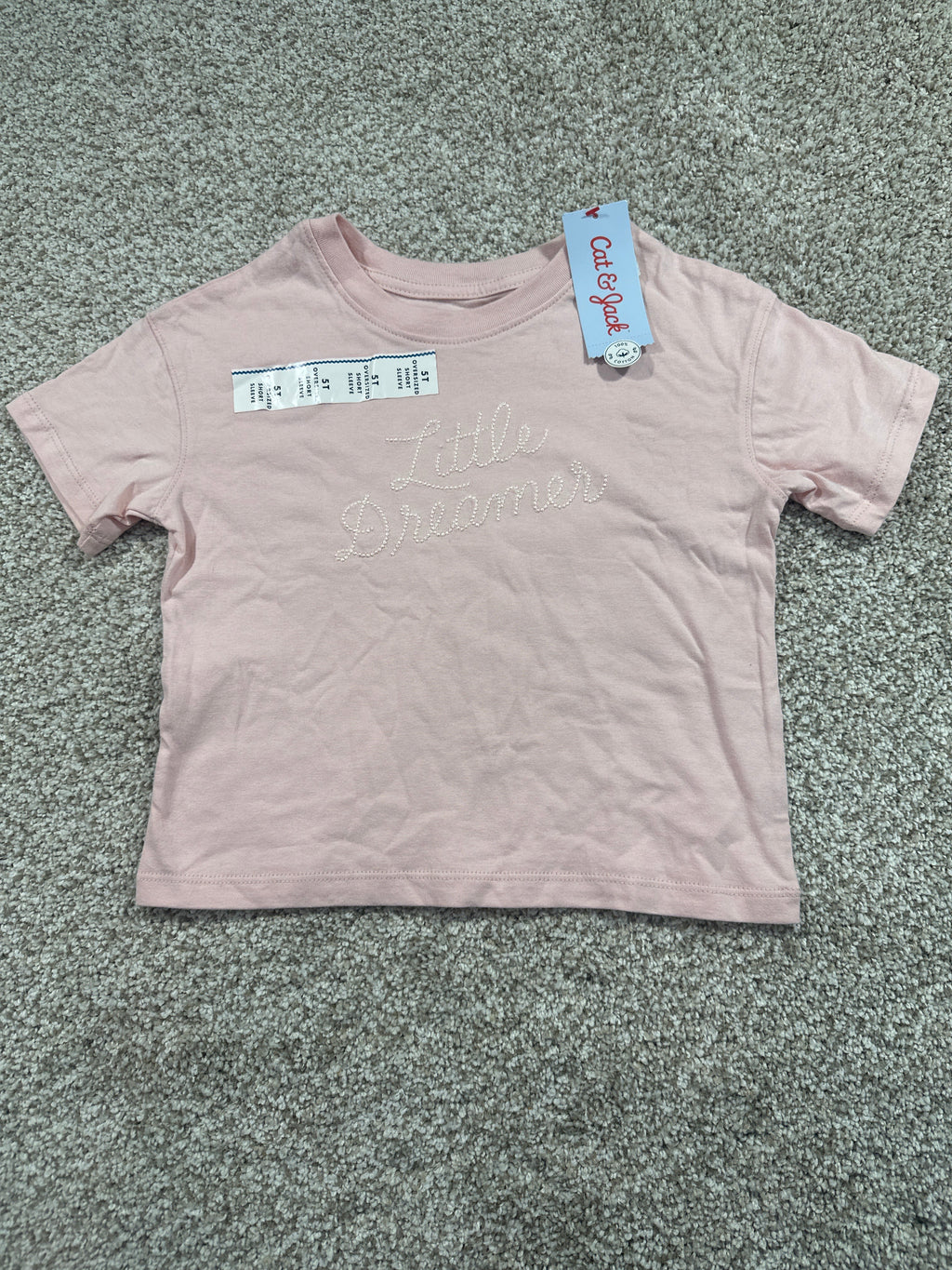 Cat & Jack toddler girls light pink Little Dreamer oversized short sleeve T-shirt, size 5T