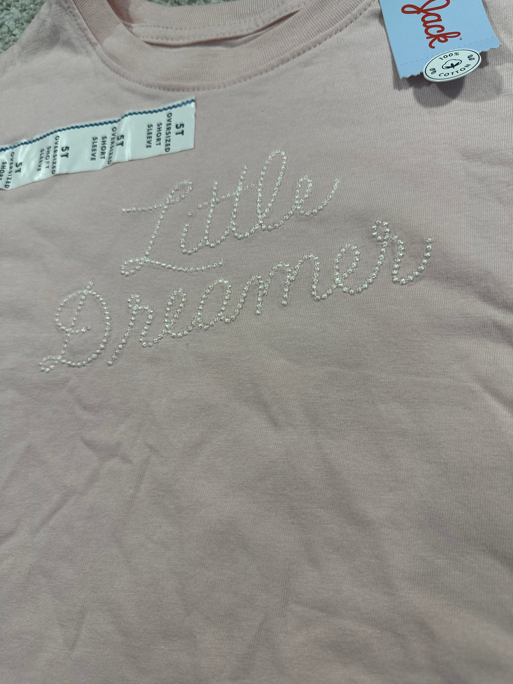 Cat & Jack toddler girls light pink Little Dreamer oversized short sleeve T-shirt, size 5T
