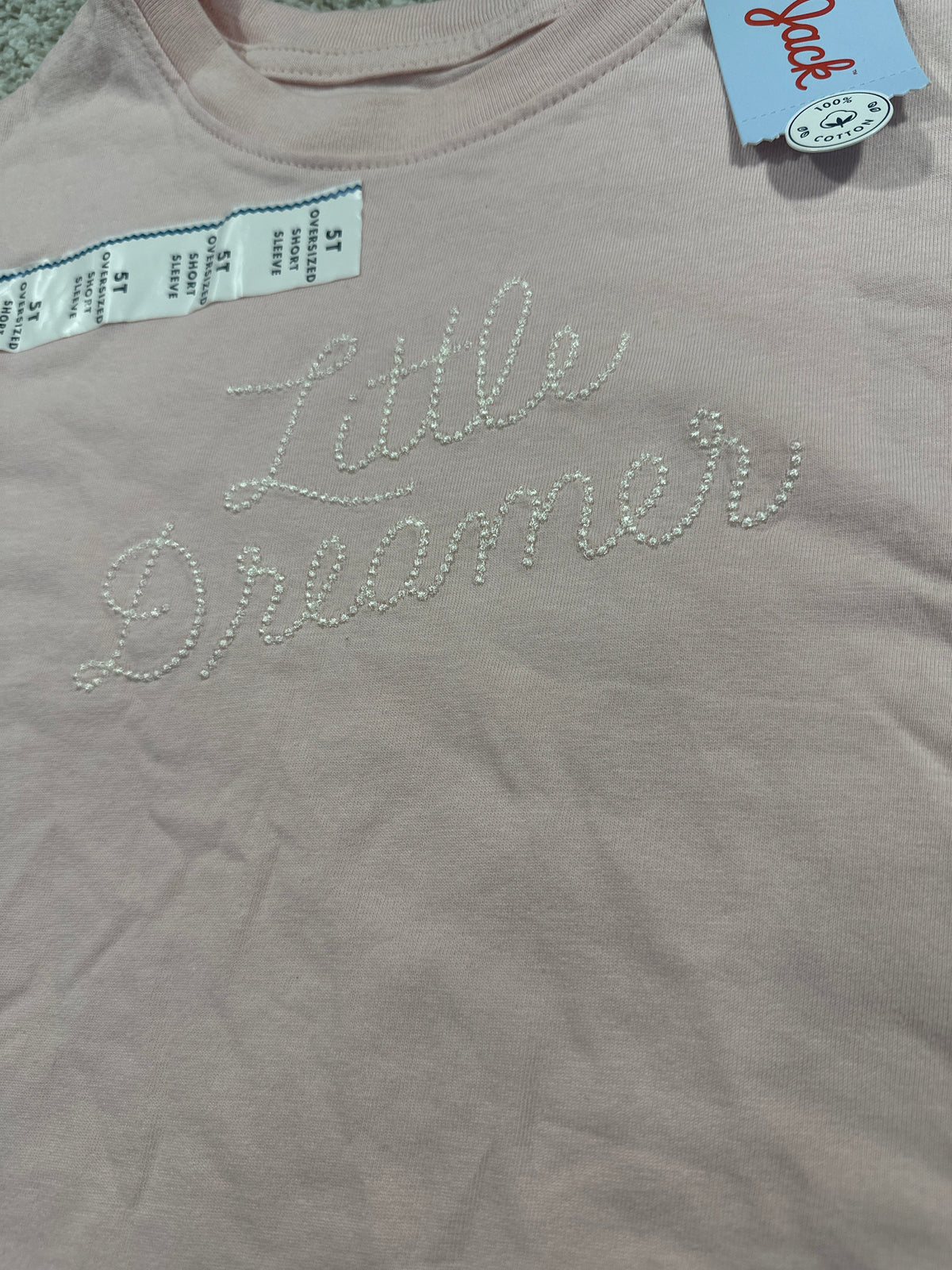 Cat & Jack toddler girls light pink Little Dreamer oversized short sleeve T-shirt, size 5T