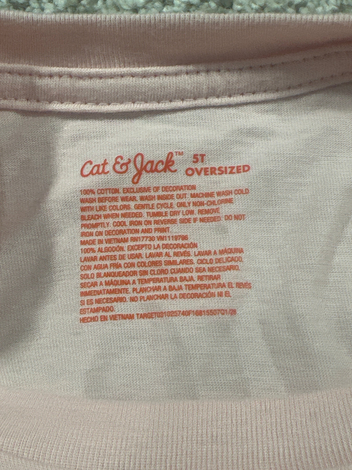 Cat & Jack toddler girls light pink Little Dreamer oversized short sleeve T-shirt, size 5T