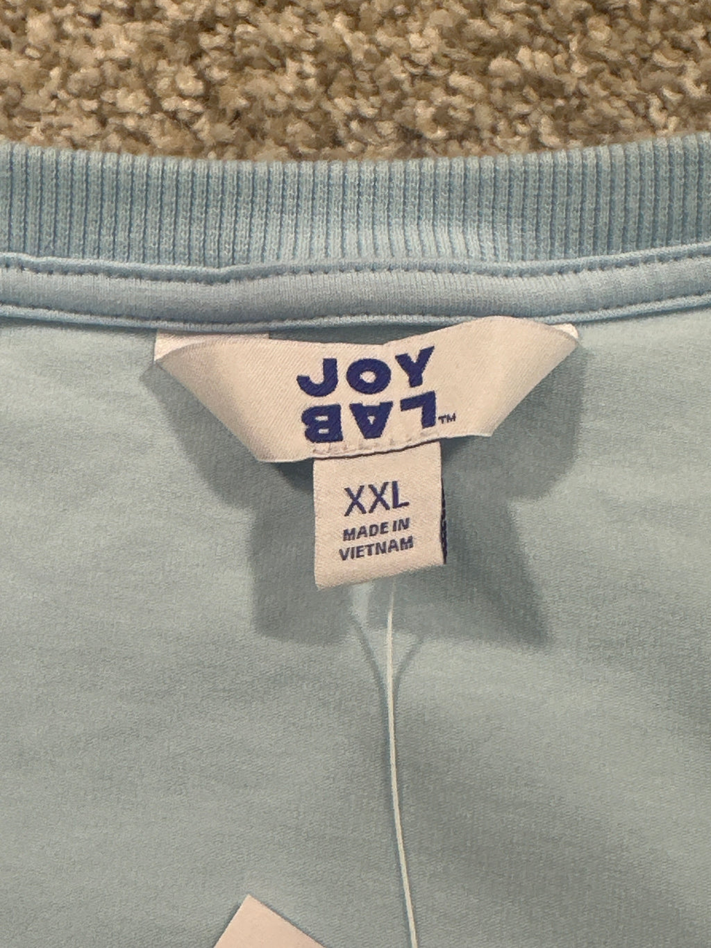 JoyLab top size XXL and care label