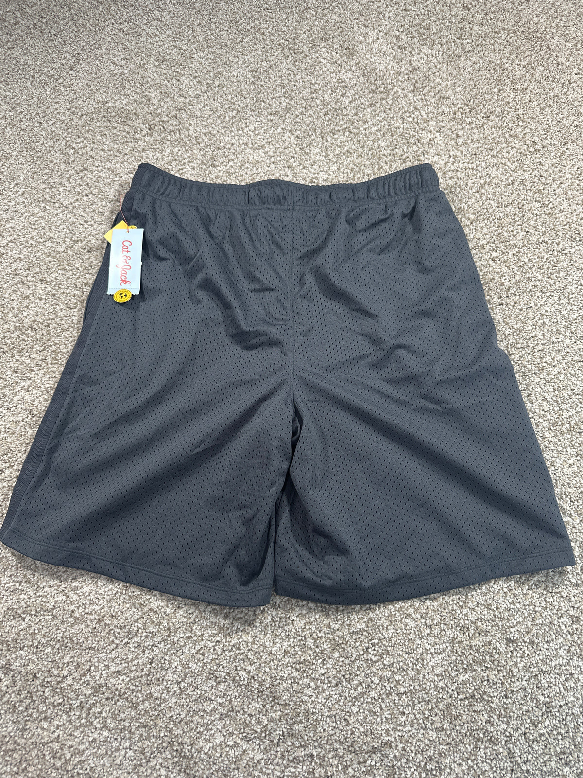 Cat & Jack Boys Charcoal Baggy Mesh Basketball Shorts XL 14 Husky NWT