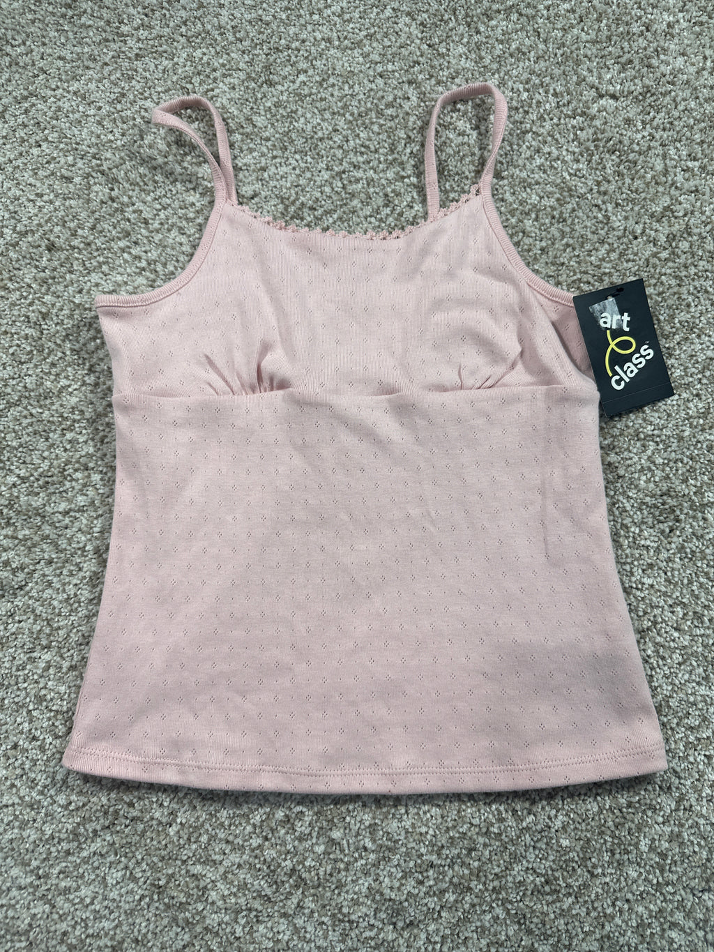 Art Class girls pink pointelle tank top photo 1