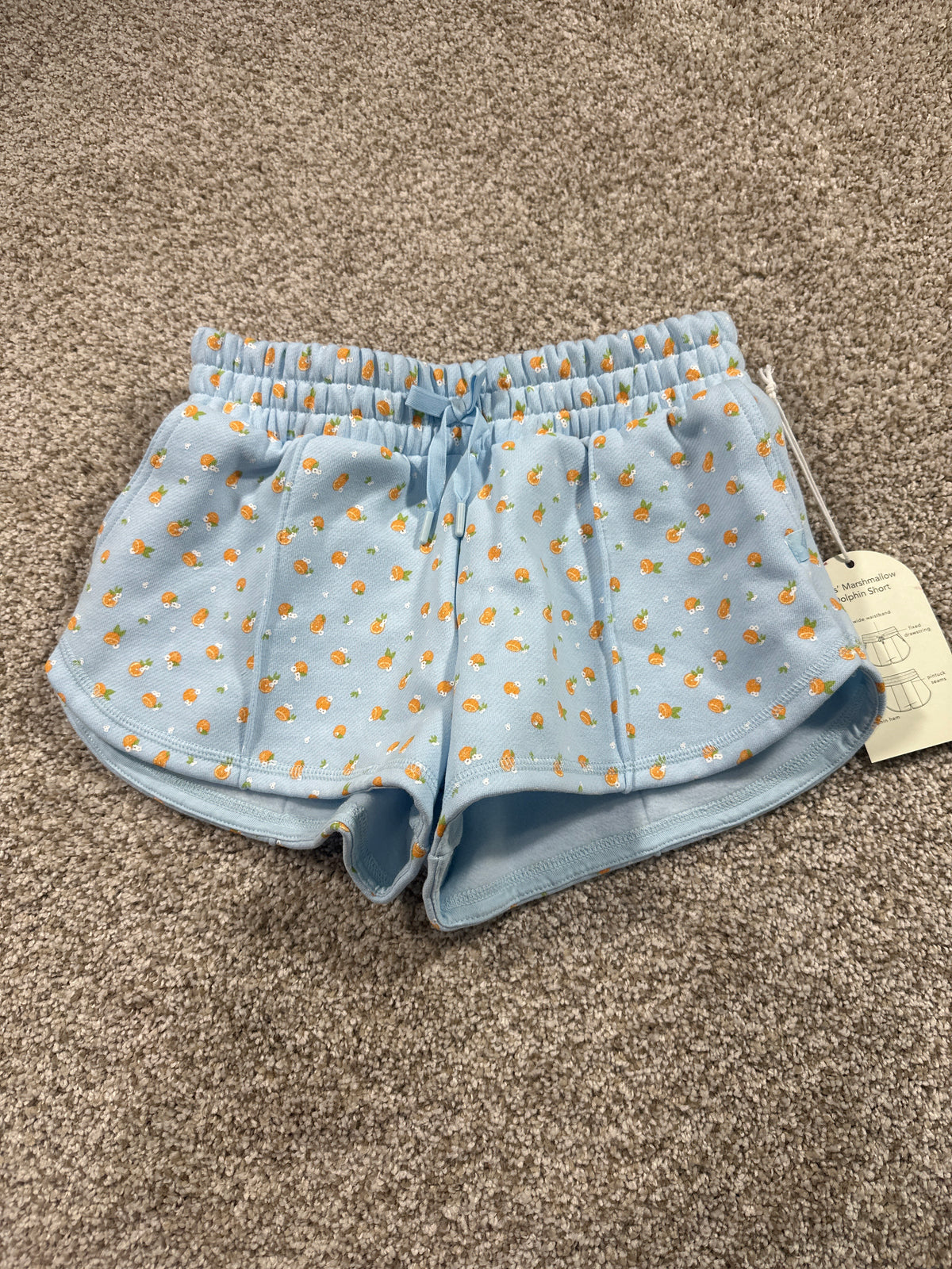 Blogilates Girls Blue Citrus Marshmallow Dolphin Shorts Size M 8 - photo 1
