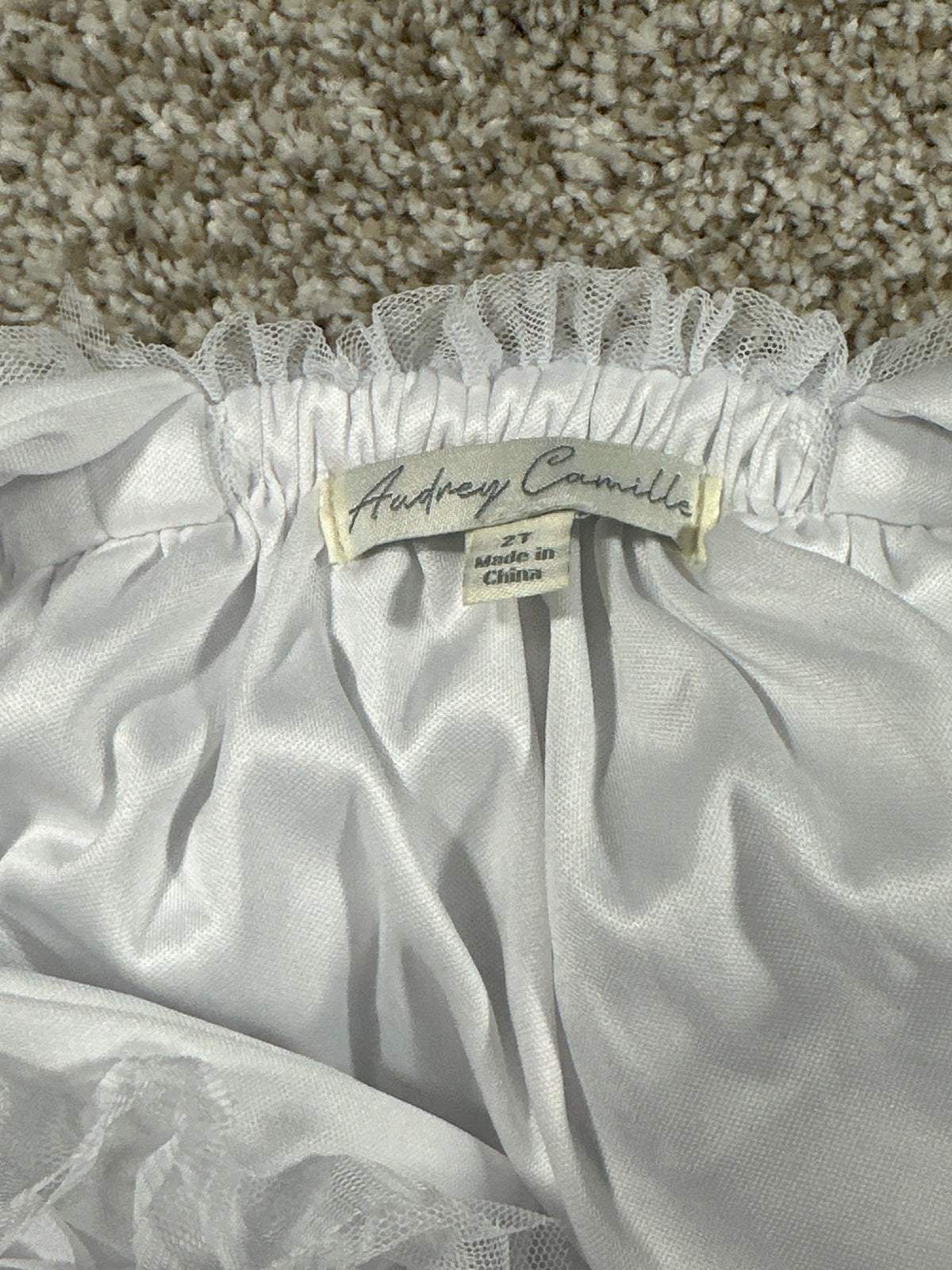 Audrey Camille Toddler Girls White Tulle Dress Size 2T label