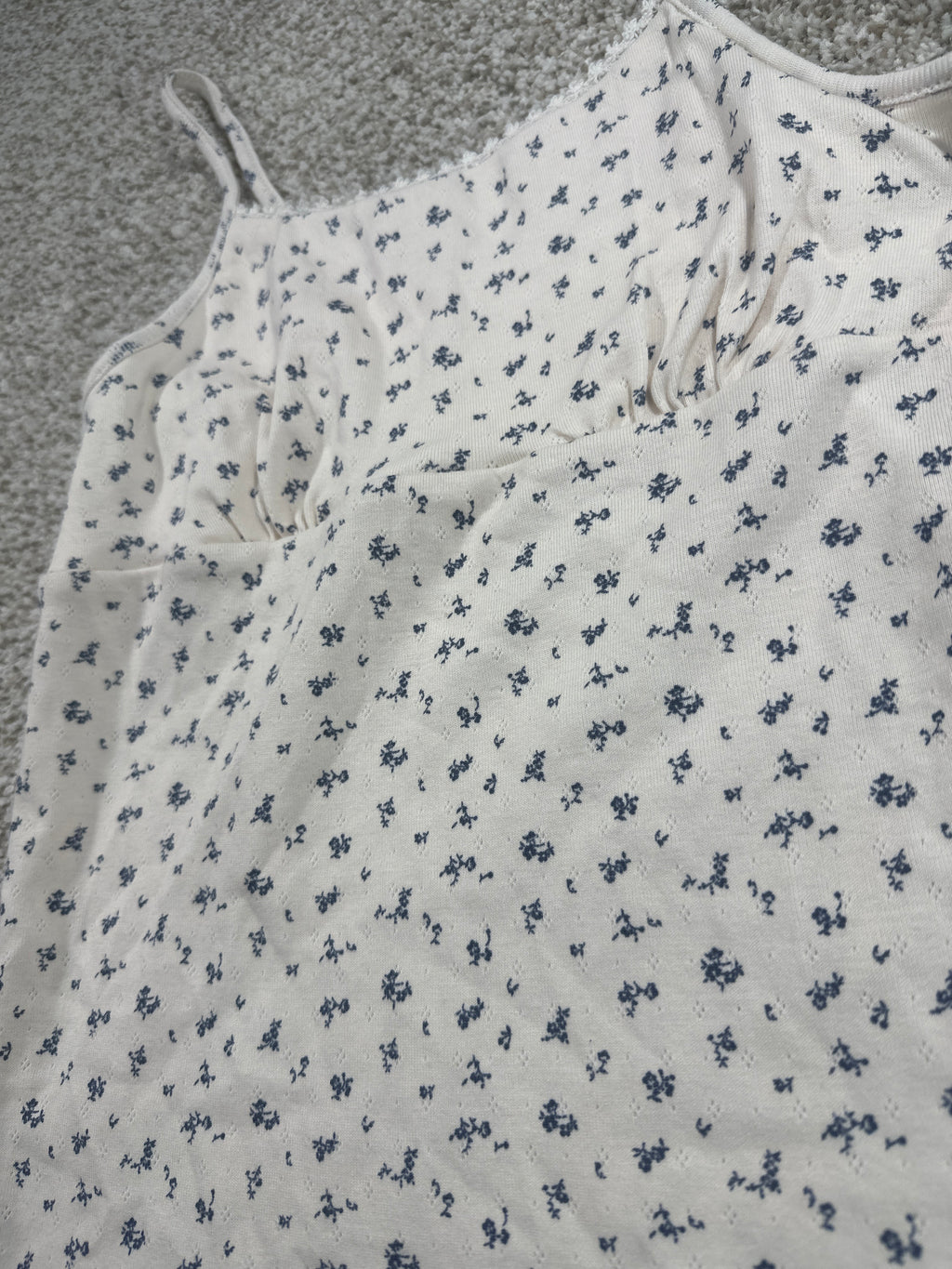 Art Class girls off-white floral pointelle tank top photo 2