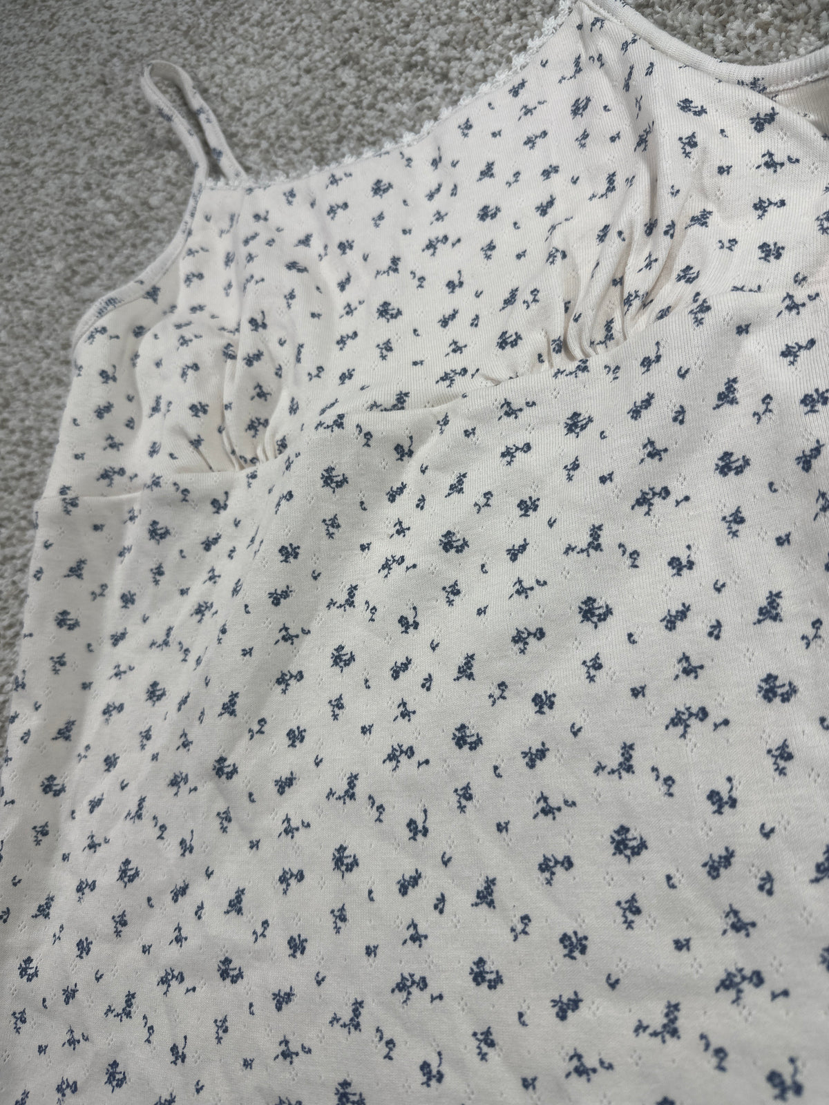 Art Class girls off-white floral pointelle tank top photo 2