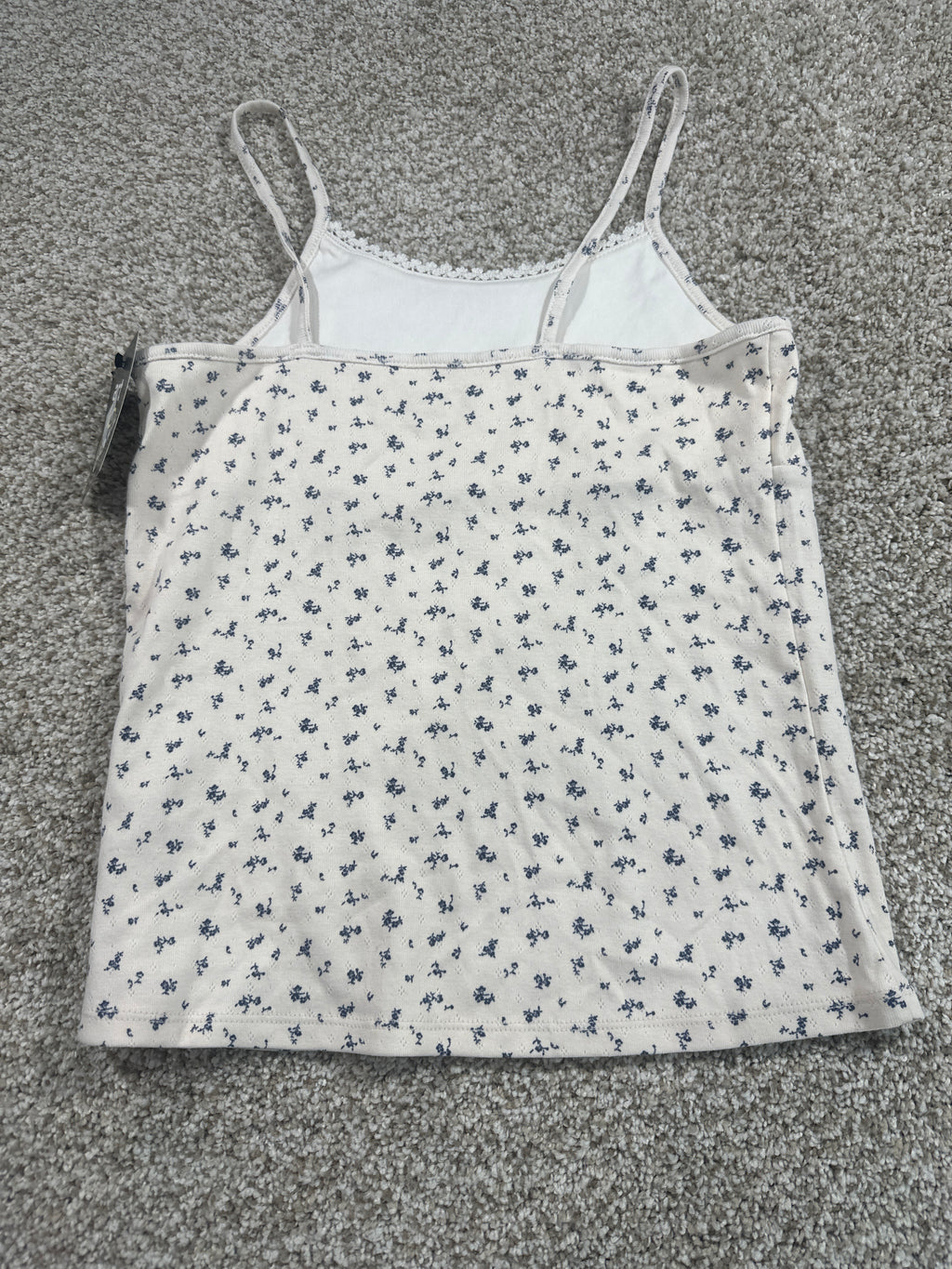 Art Class girls off-white floral pointelle tank top photo 3