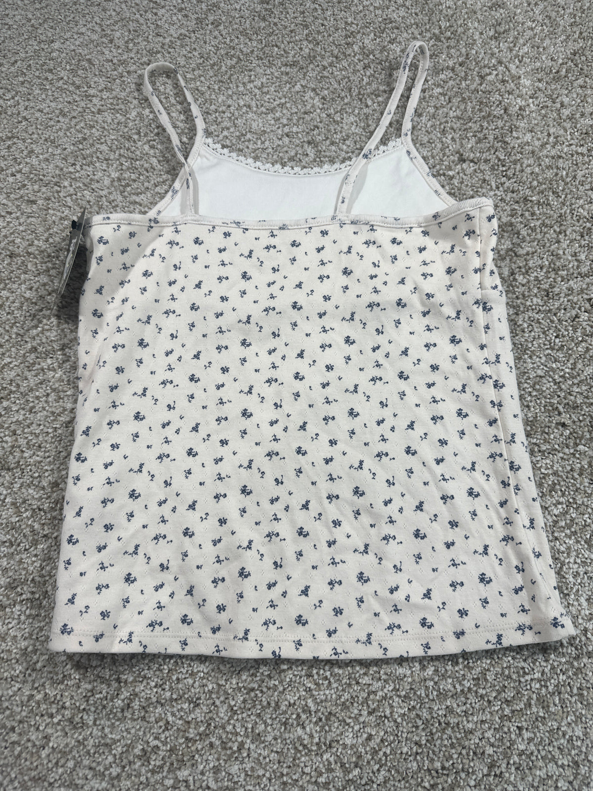 Art Class girls off-white floral pointelle tank top photo 3