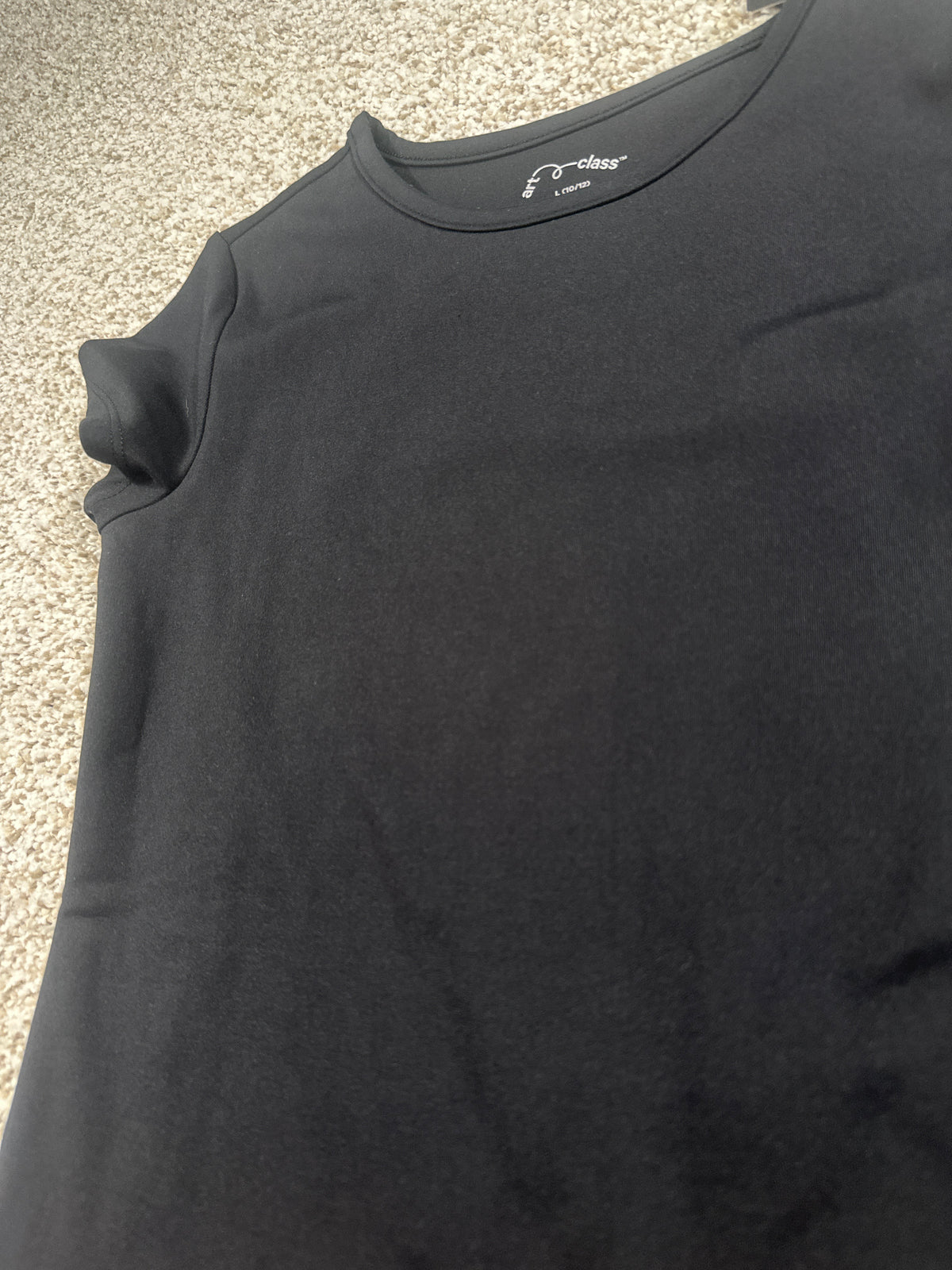Art Class girls black super-soft short-sleeve T-shirt, size L 10/12