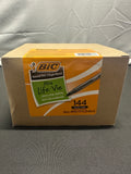 BIC Round Stic Xtra Life black ballpoint pens 144-count carton front