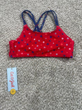 Cat & Jack girls red star-print strappy swim top, size S 6/7