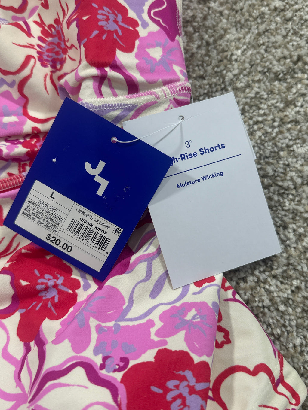 JoyLab retail tag showing size L and UPC 199592613429