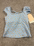 Blogilates Girls Blue Citrus Princess Cap Sleeve Tee Size M 8