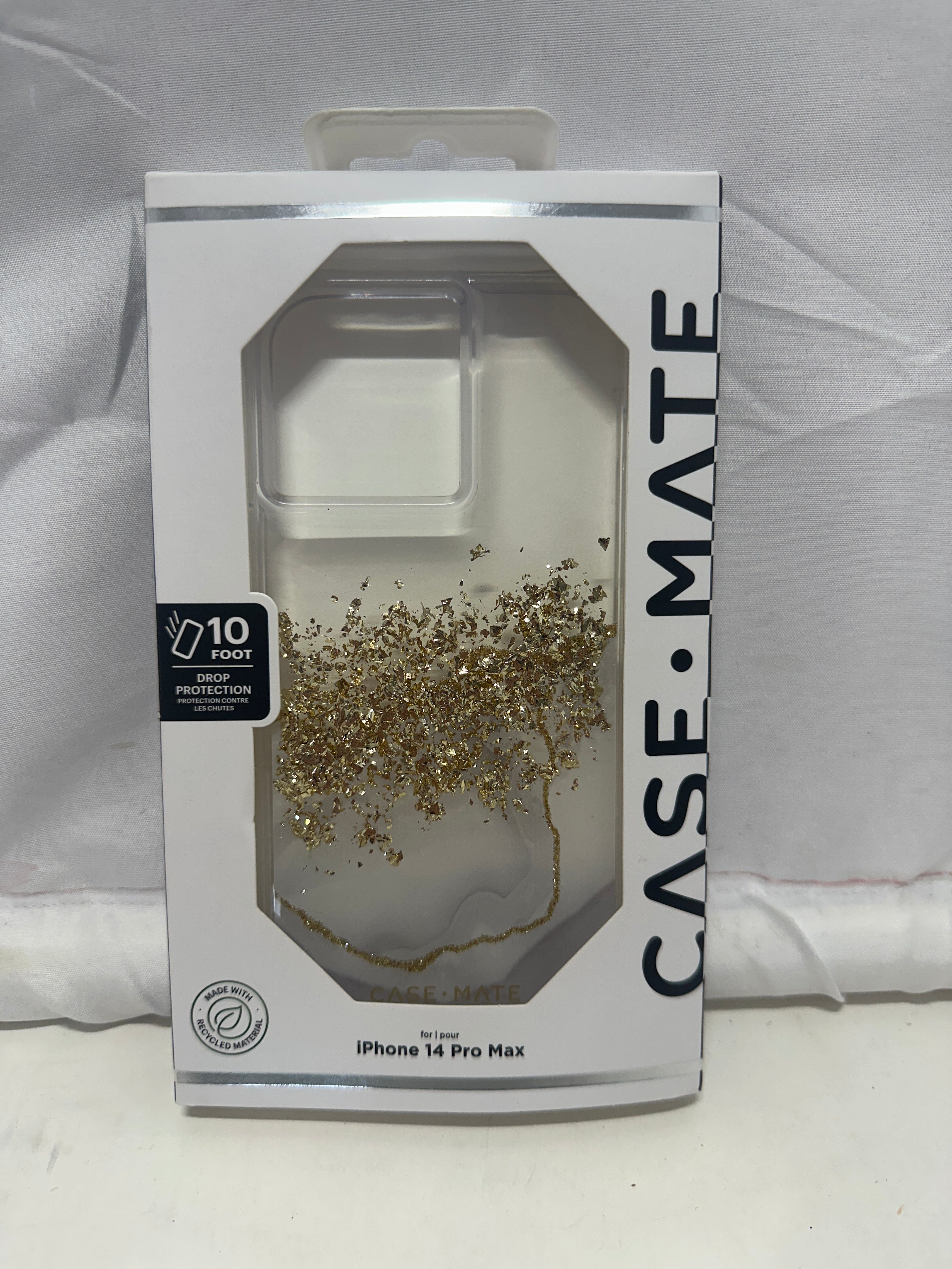CaseMate Apple iPhone 14 Pro Max Case - White/Gold Karat Marble