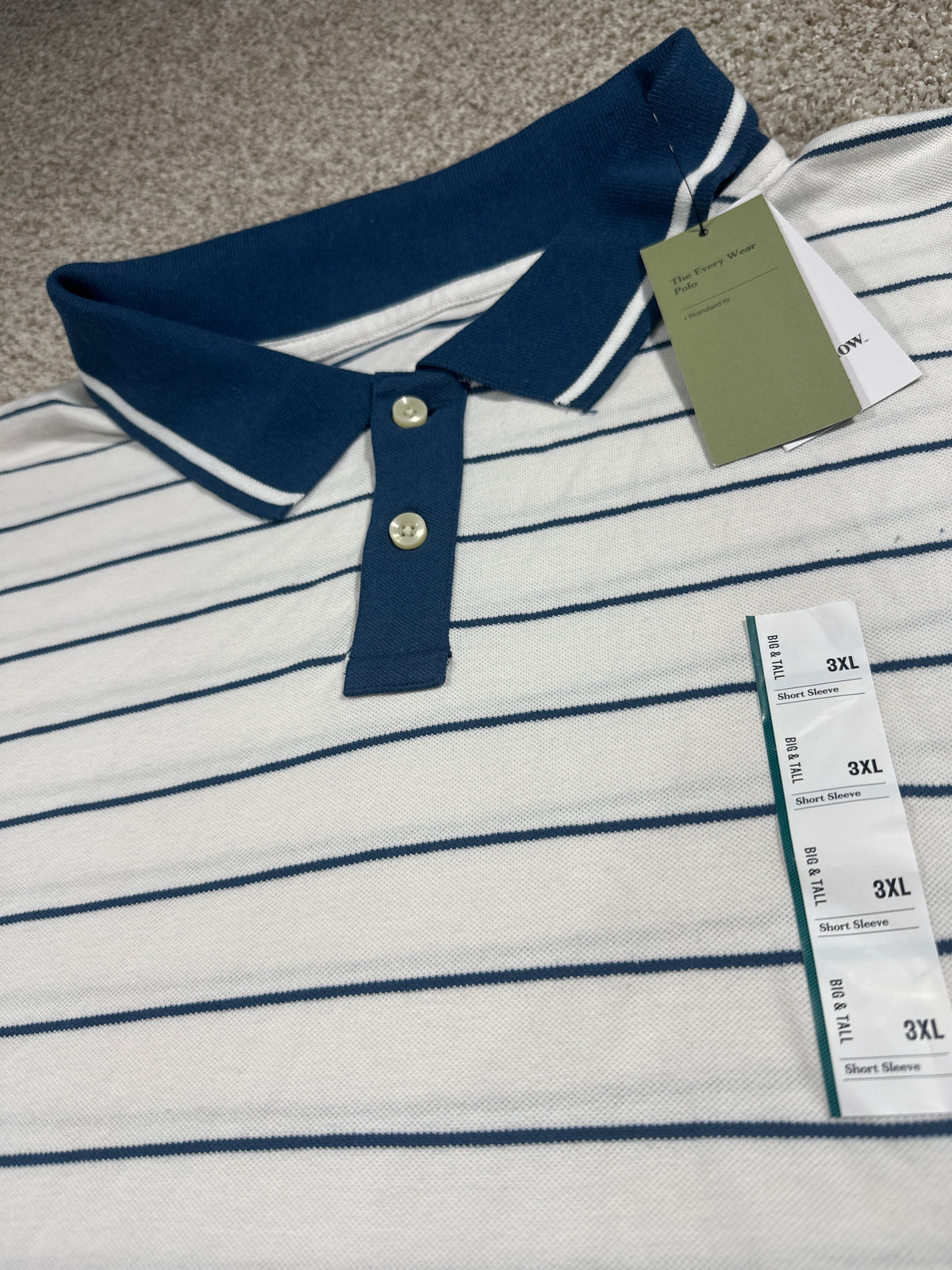 Goodfellow & Co The Every Wear Polo 3XL collar and size tag