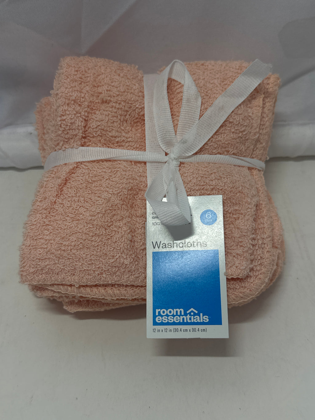 Room Essentials Washcloths (6 Pack)-Peach