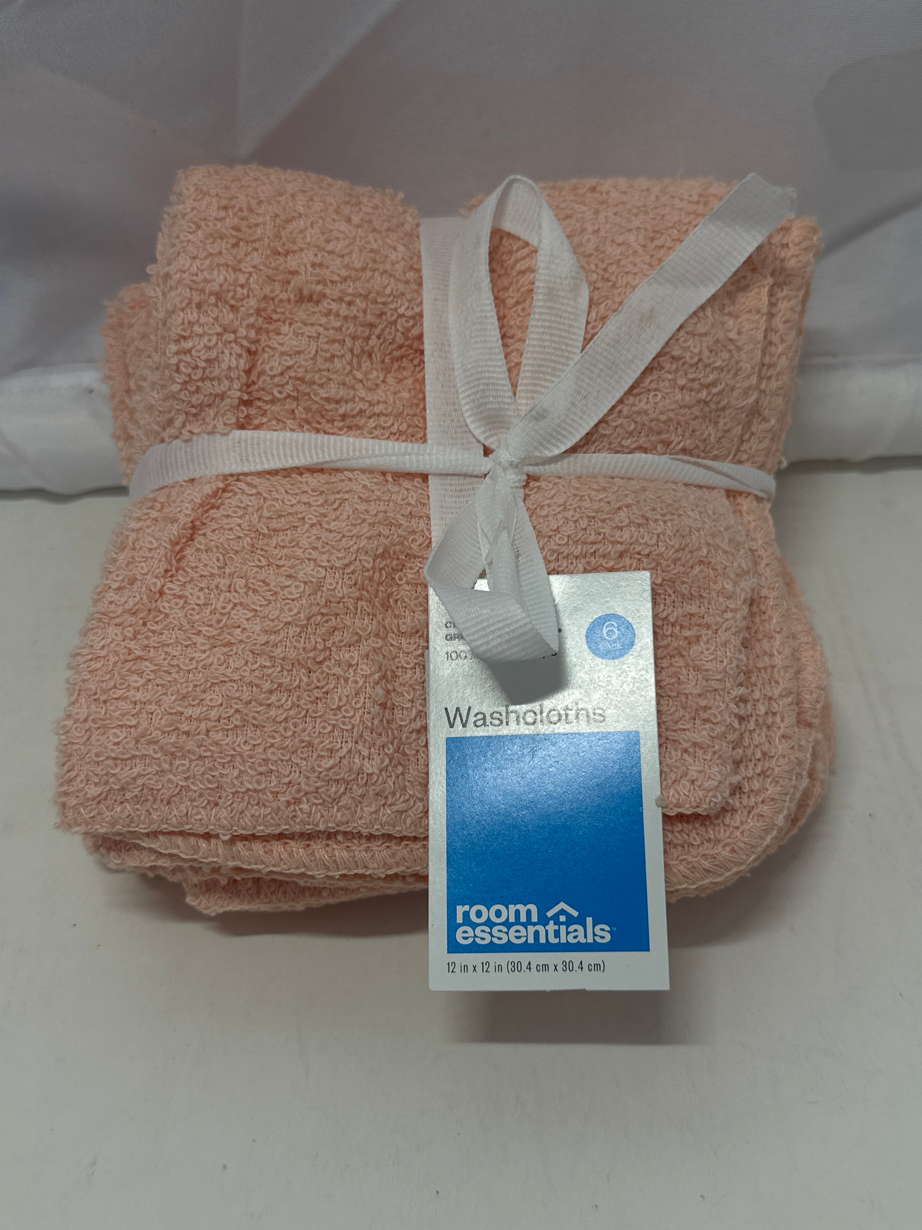 Room Essentials Washcloths (6 Pack)-Peach