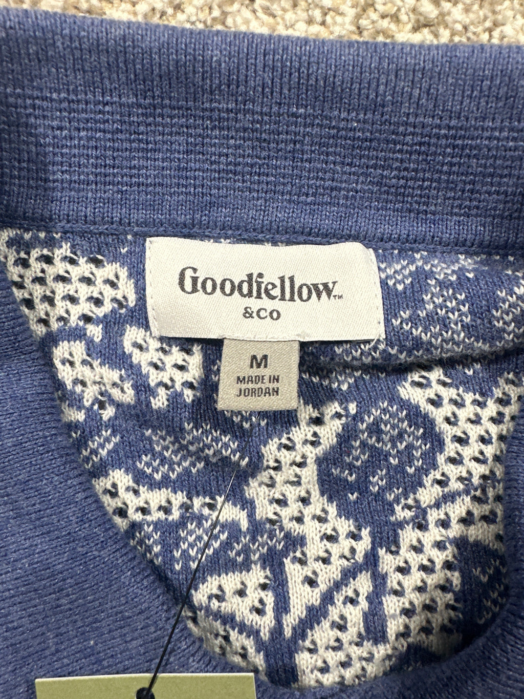 Goodfellow & Co short sleeve full button sweater polo M brand and size label