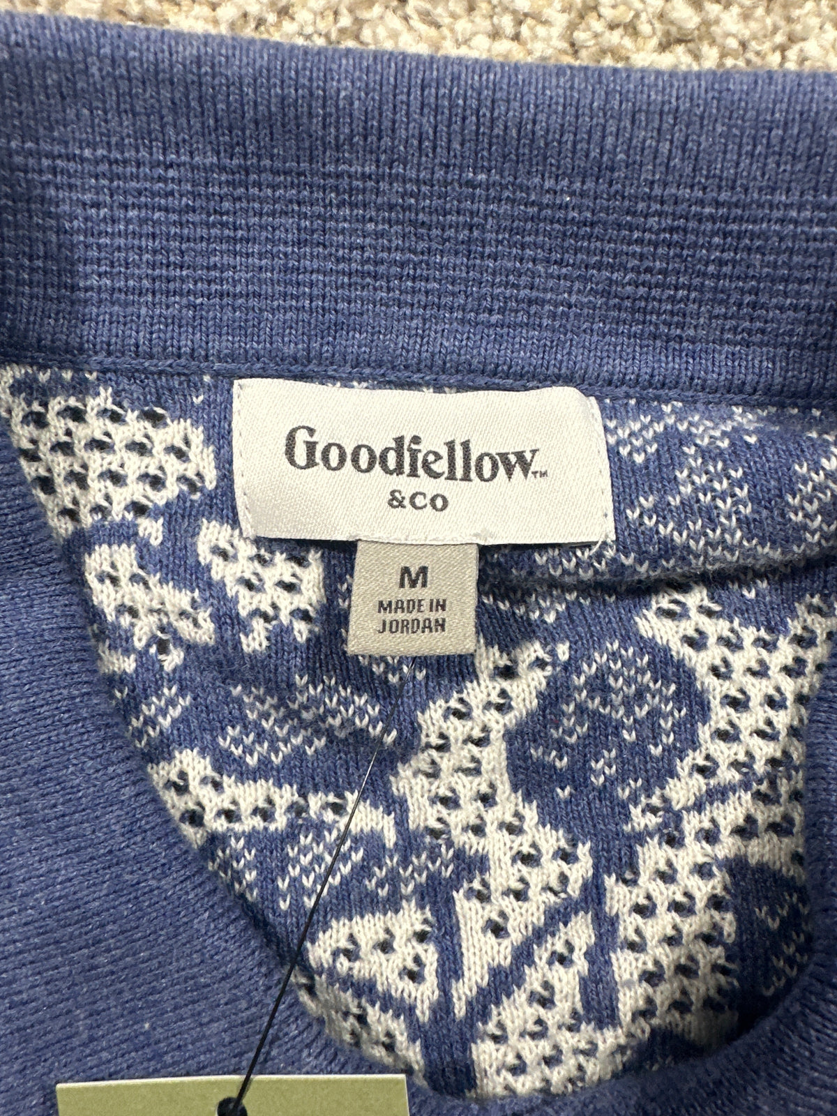 Goodfellow & Co short sleeve full button sweater polo M brand and size label