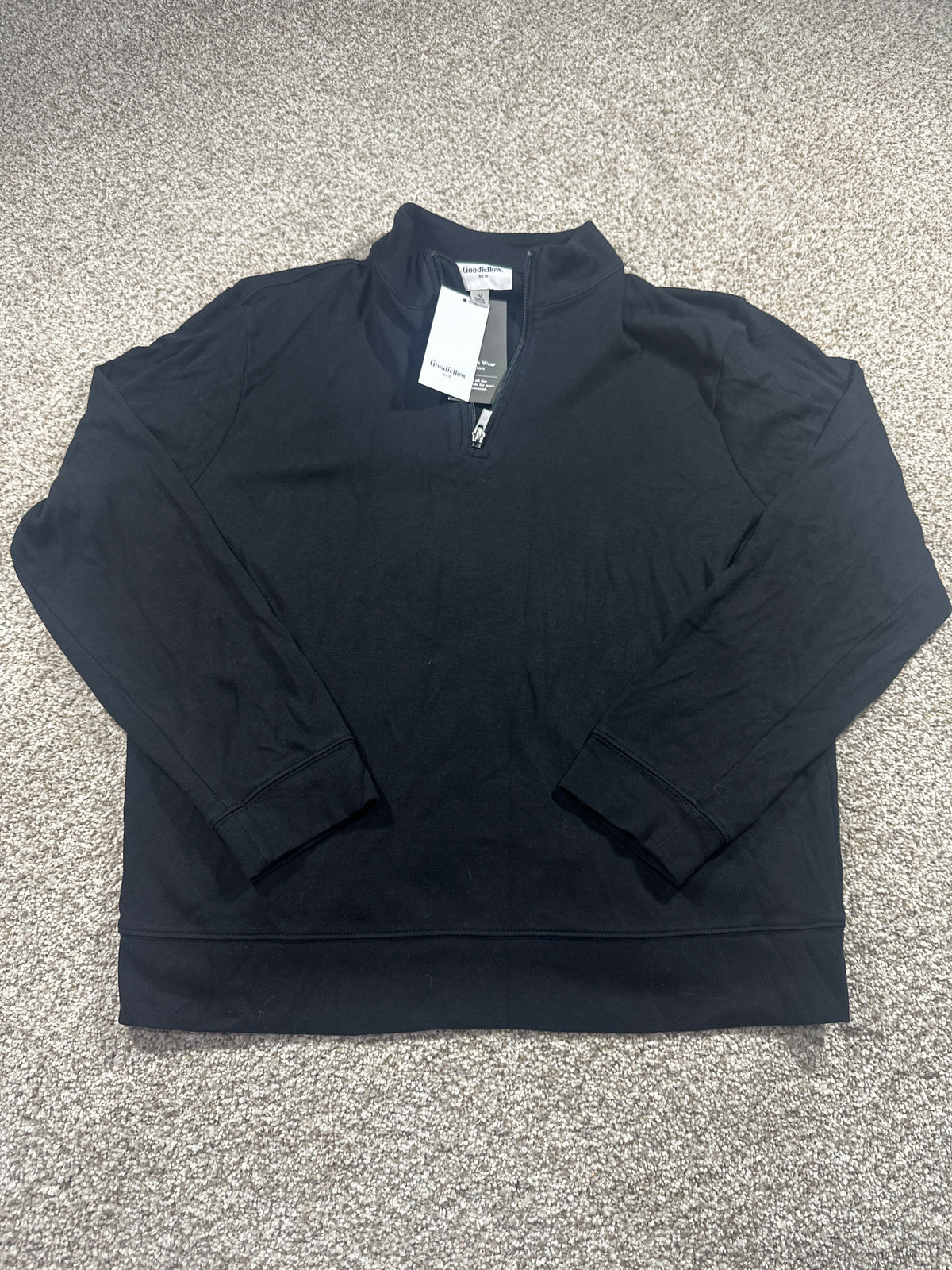 Goodfellow & Co Premium quarter zip fleece pullover M black front