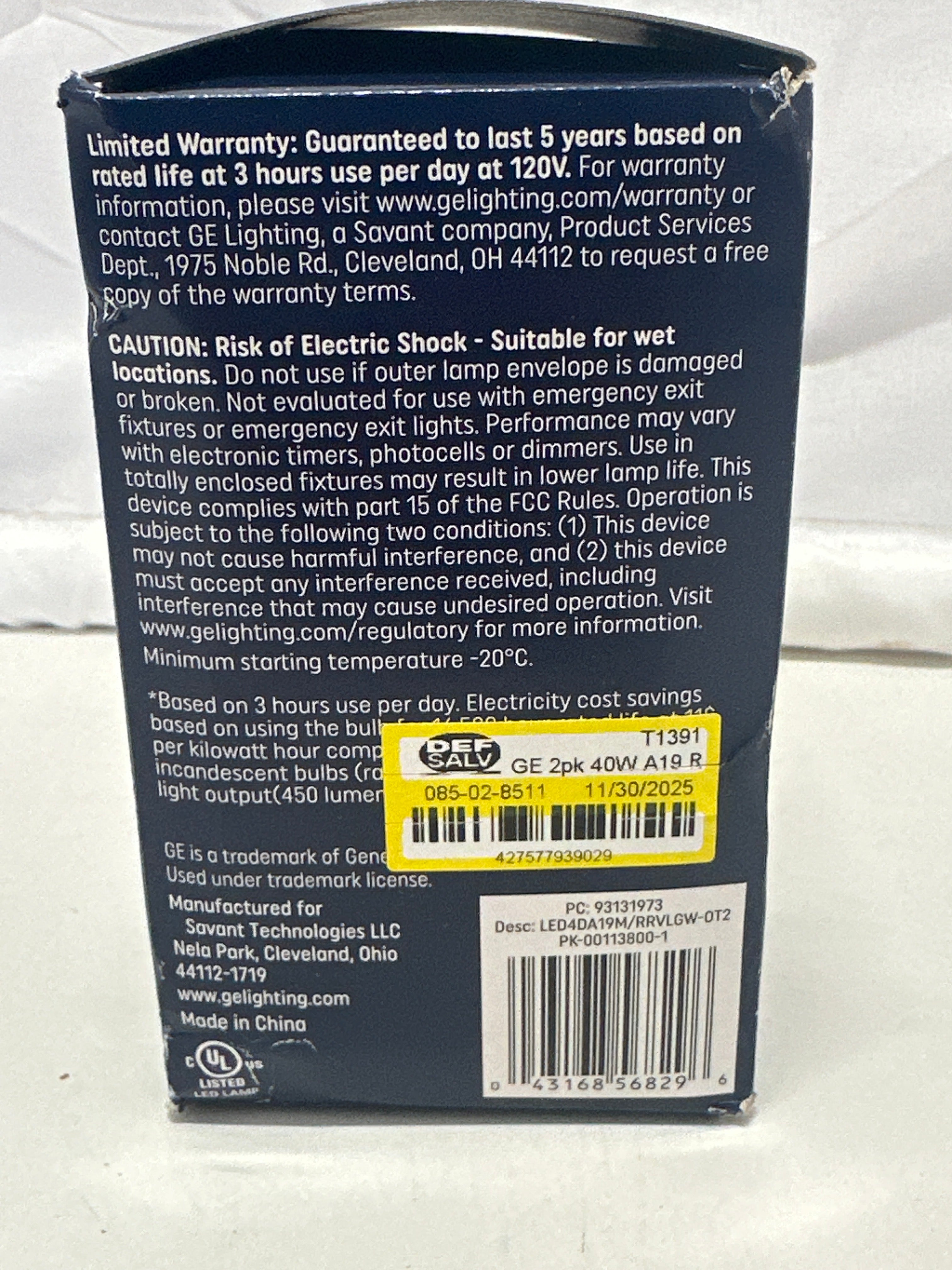 GE Reveal LED Light Bulbs – A19 Medium Base (2 Pack)