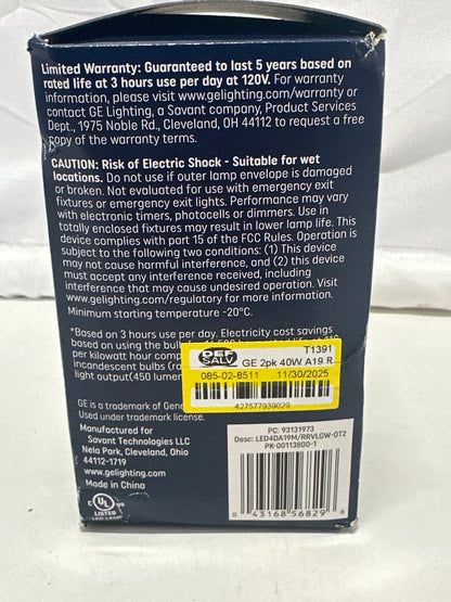 GE Reveal LED Light Bulbs – A19 Medium Base (2 Pack)